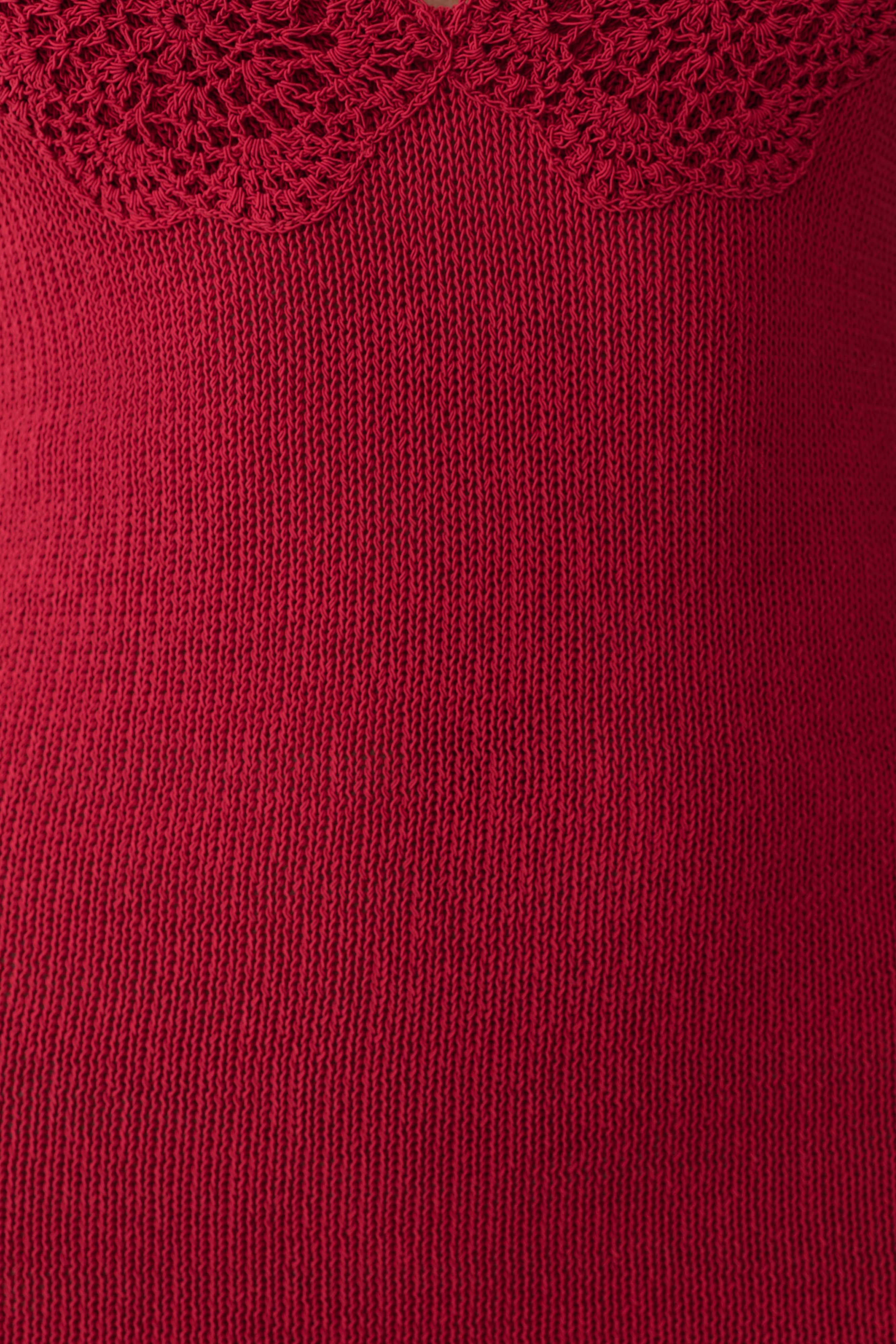 Crochet Halter Mini Dress - Pomegranate