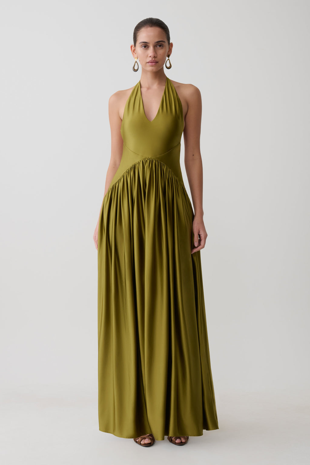 Halter Maxi Dress - Olive