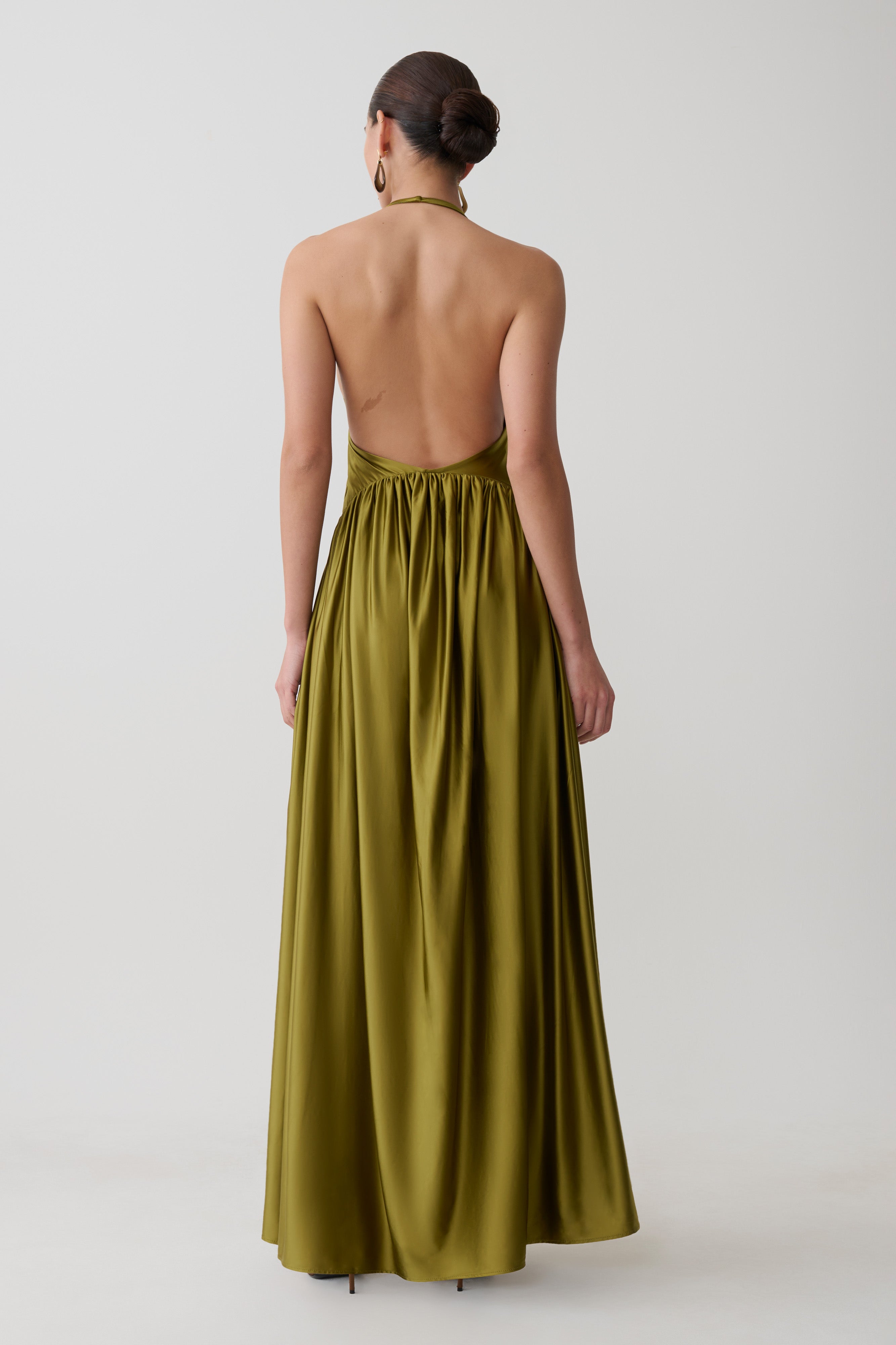 Halter Maxi Dress - Olive
