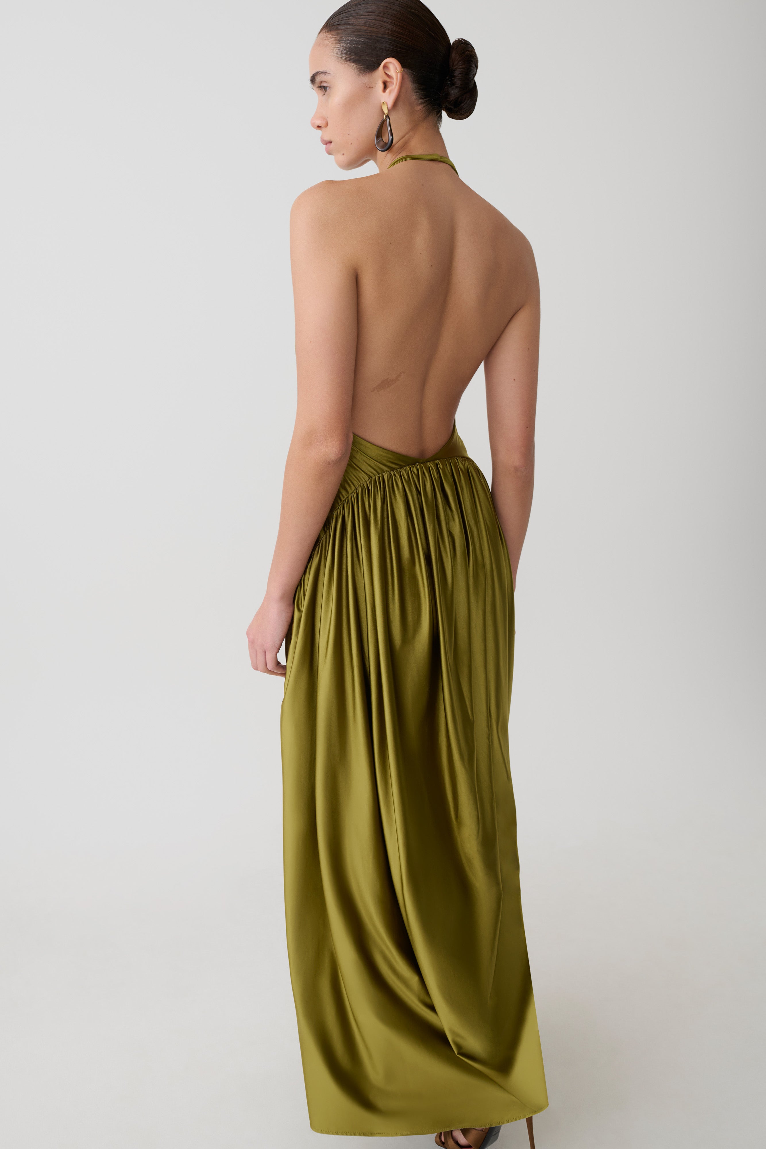 Halter Maxi Dress - Olive