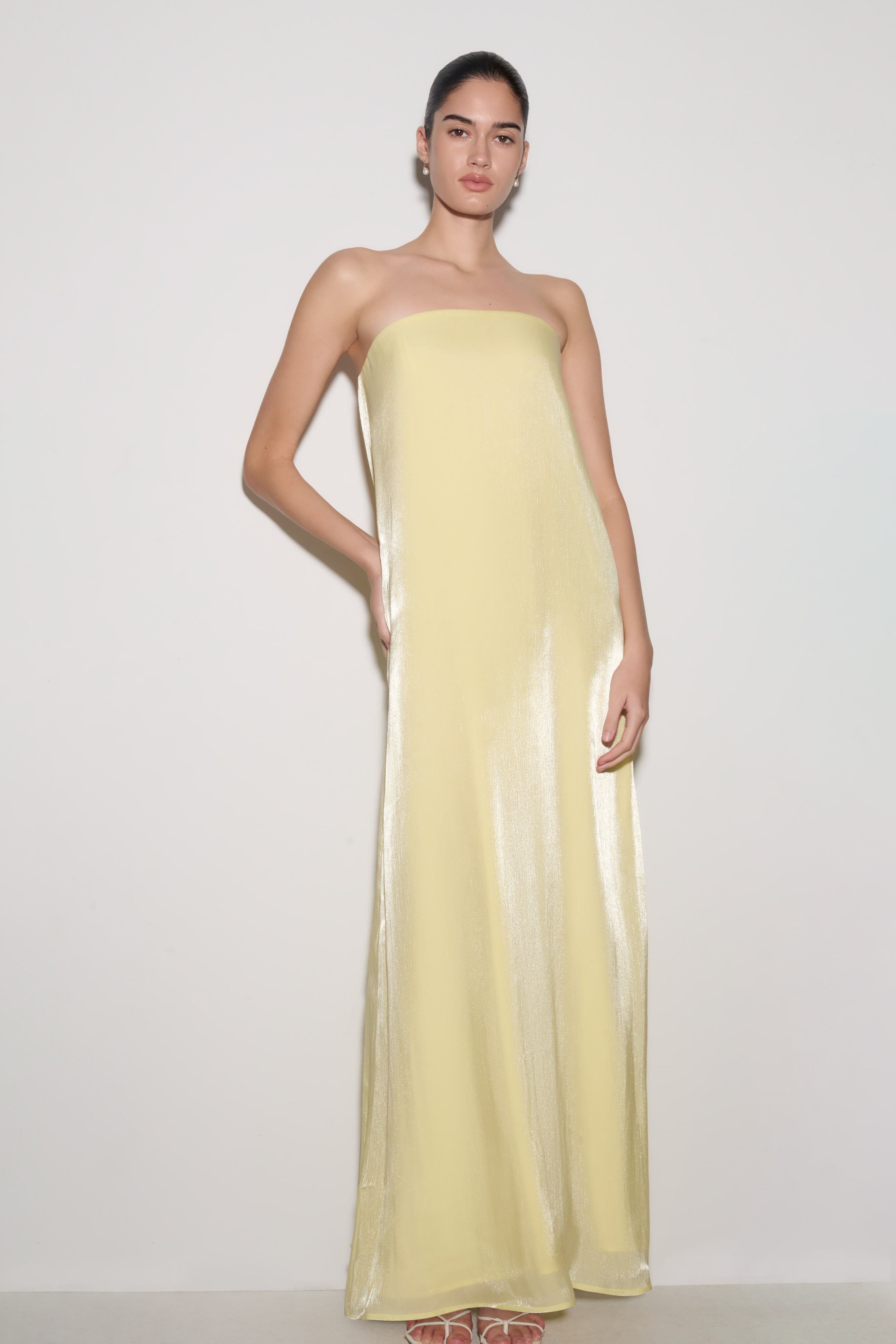 Strapless Maxi Dress - Lemon