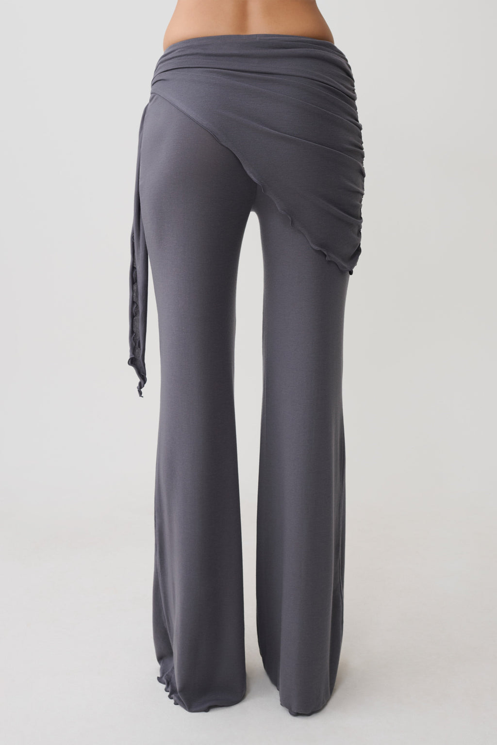 Recht model broek met tailleband - Grijs