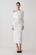 Modal One Shoulder Midi Dress - White