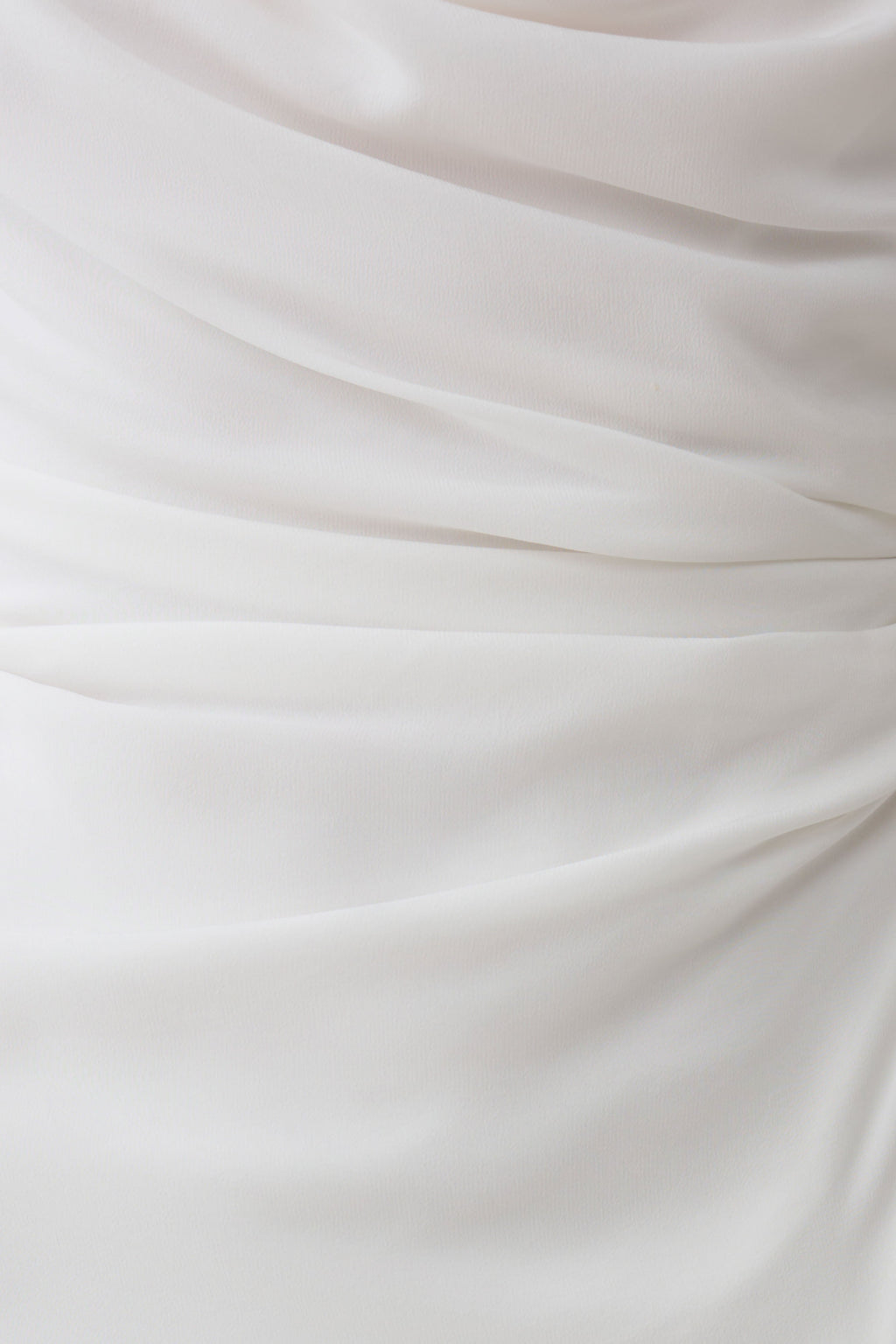 Cowl Drape Satin Mini Dress - White