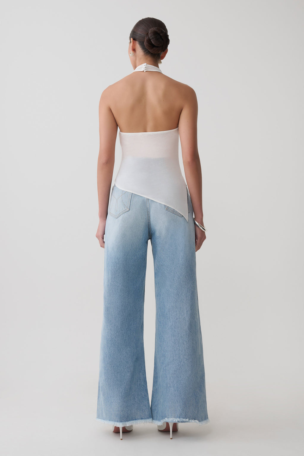 Relaxed Sheer Halter Top - Ivory