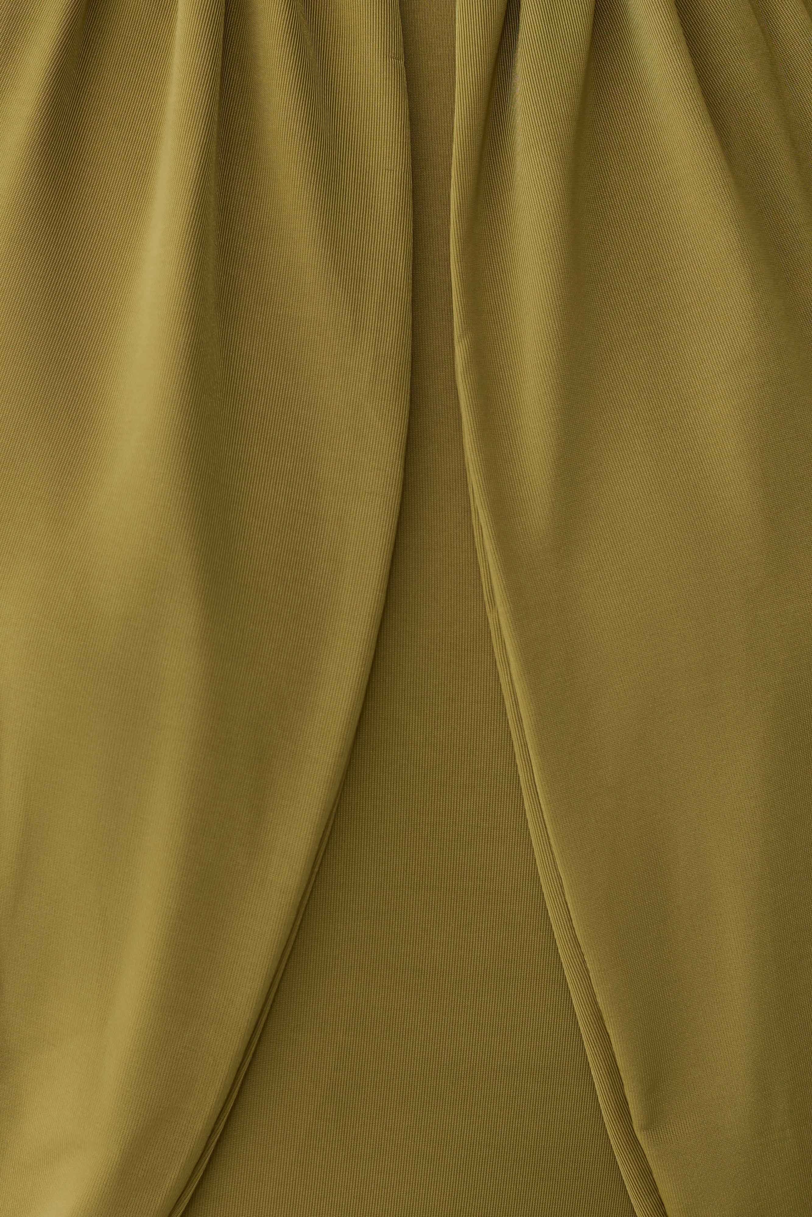 Halter Neck Slinky Maxi Dress - Martini Olive