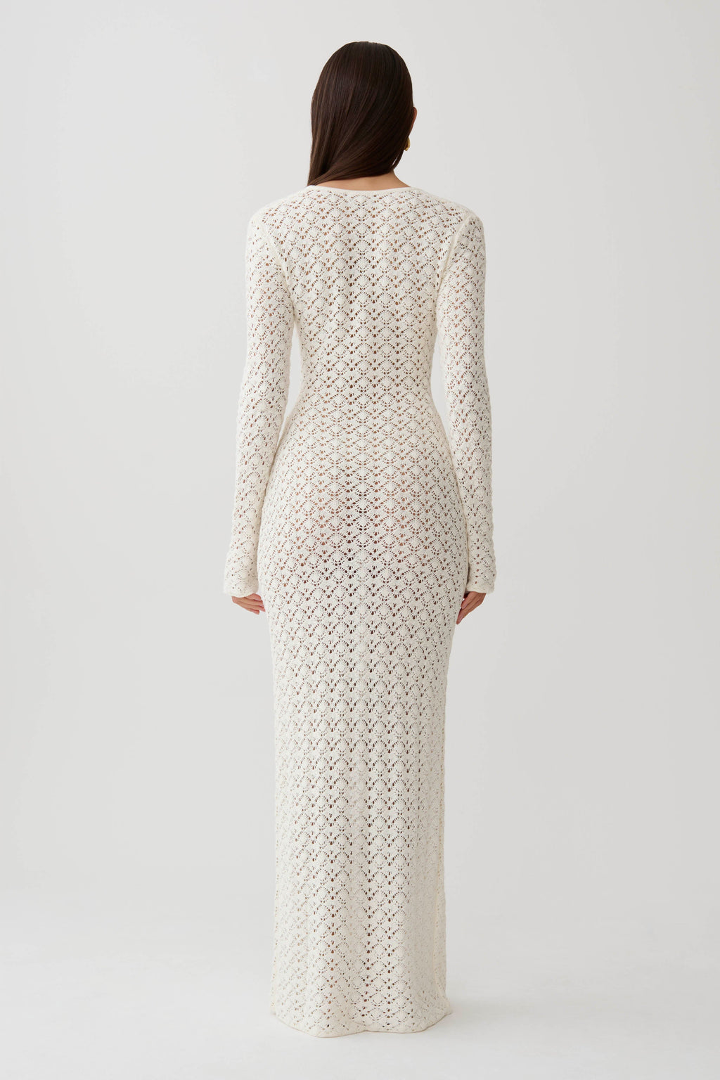 Crochet Knit Maxi Dress - Ivory