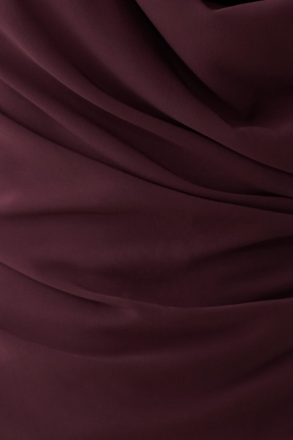 Cowl Drape Satin Mini Dress - Plum