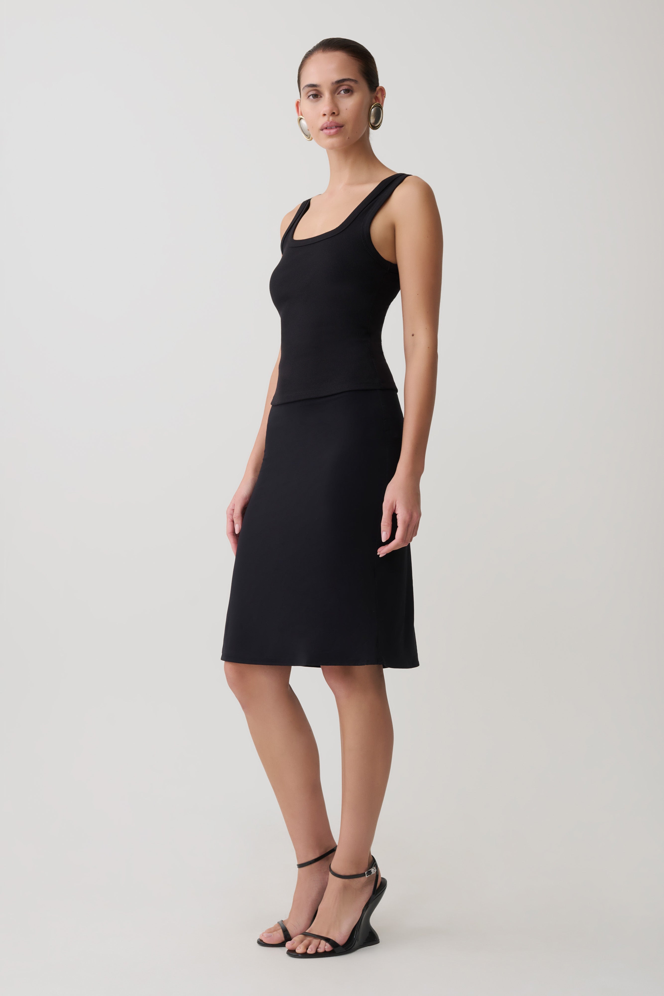 Square Neck Tank - Black