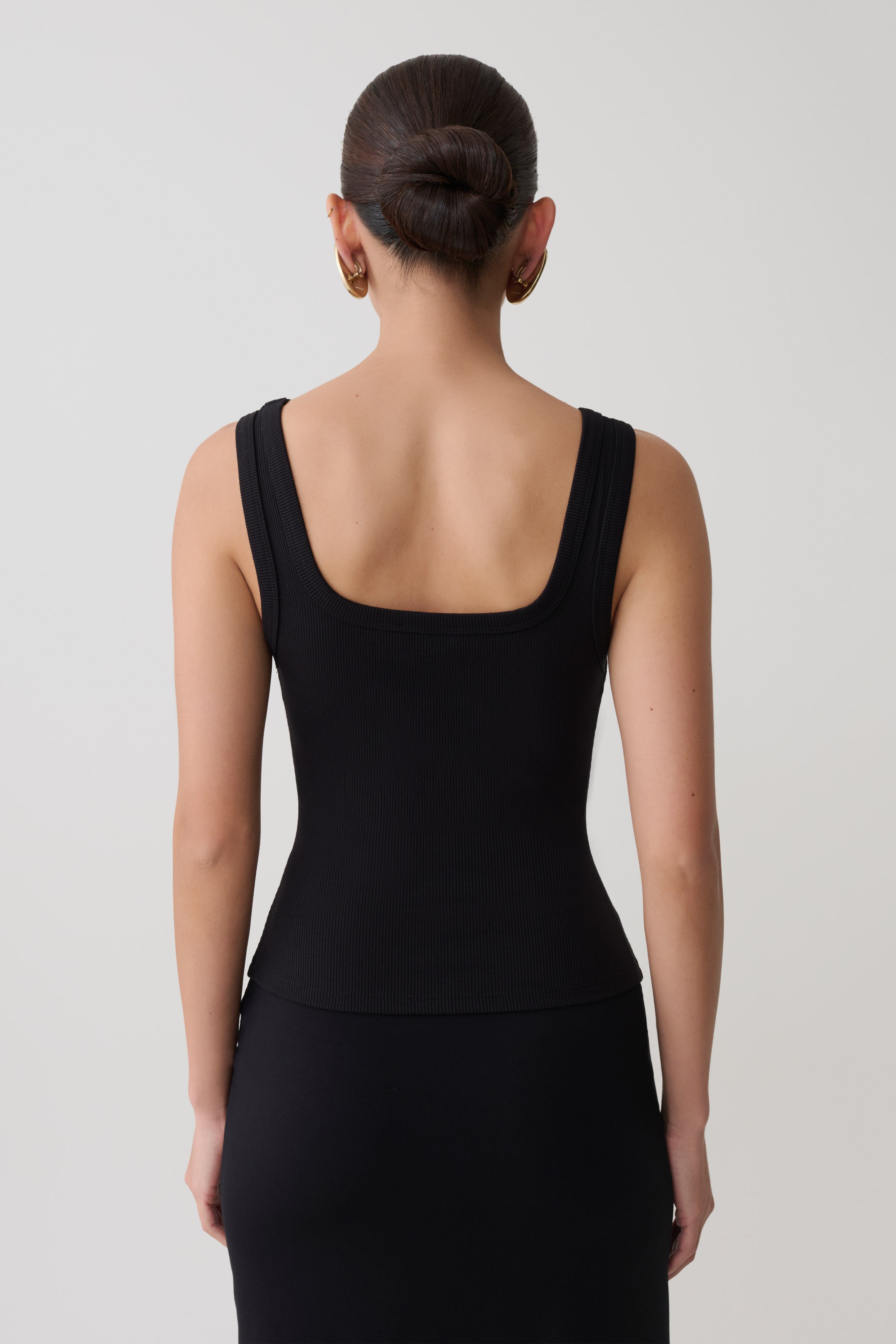 Square Neck Tank - Black