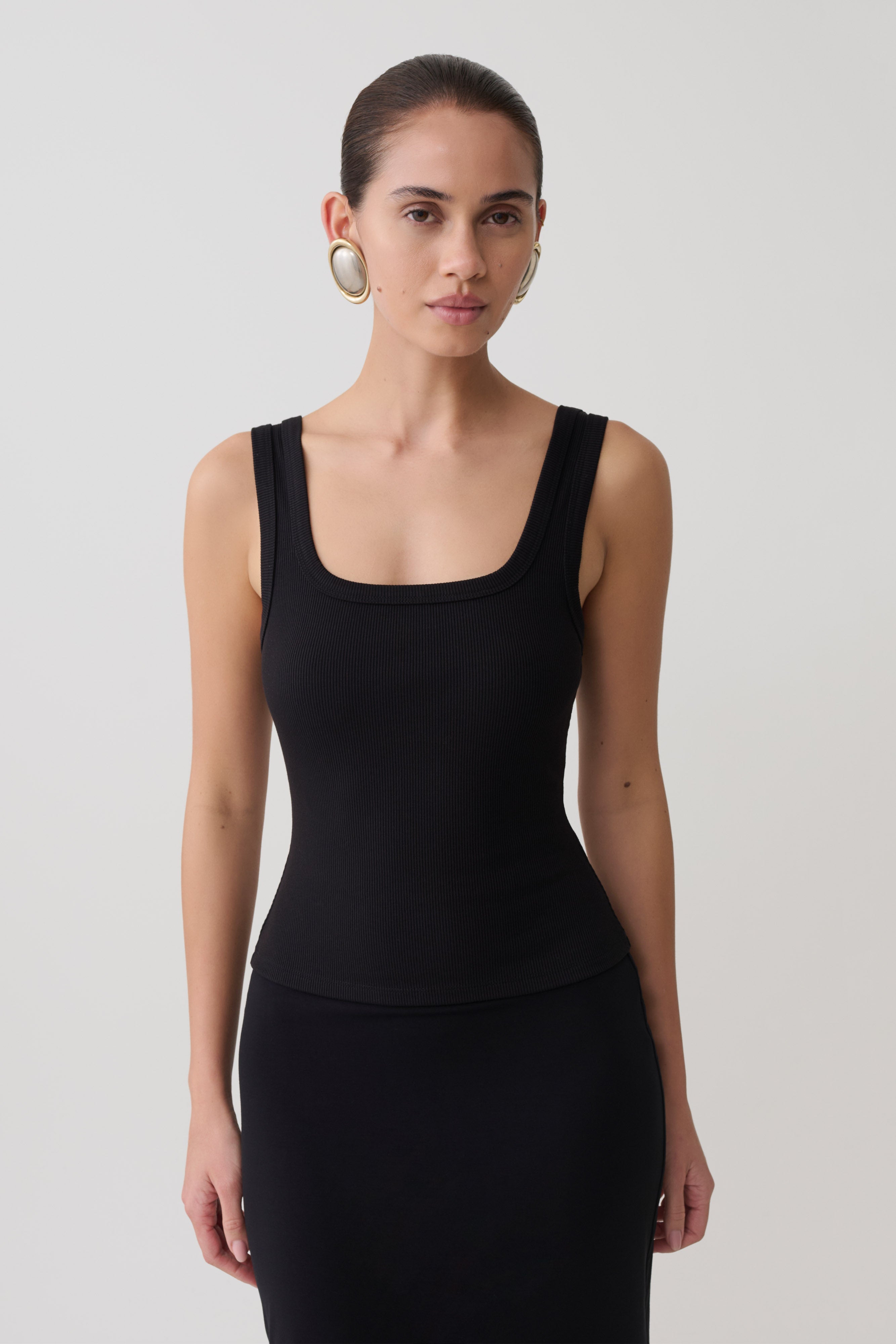 Square Neck Tank - Black