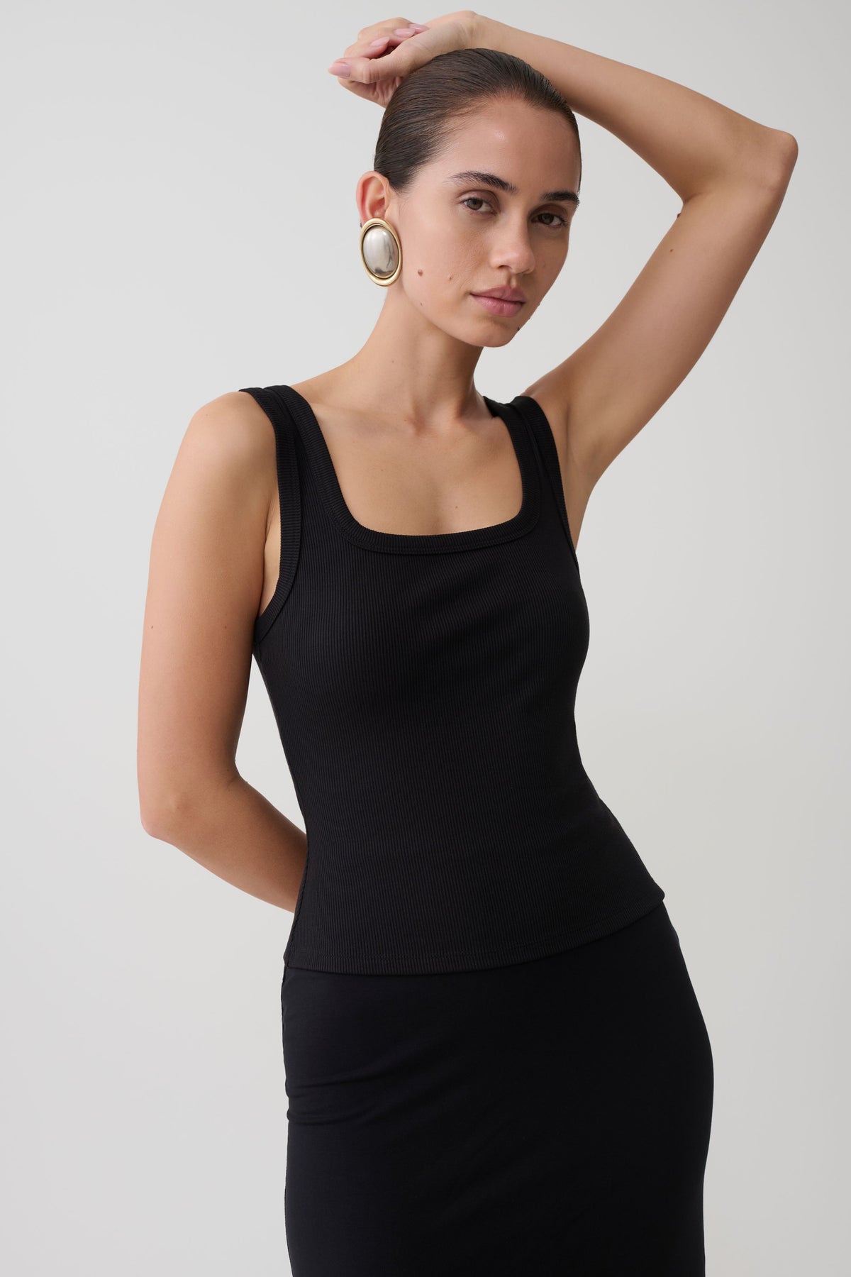Square Neck Tank - Black