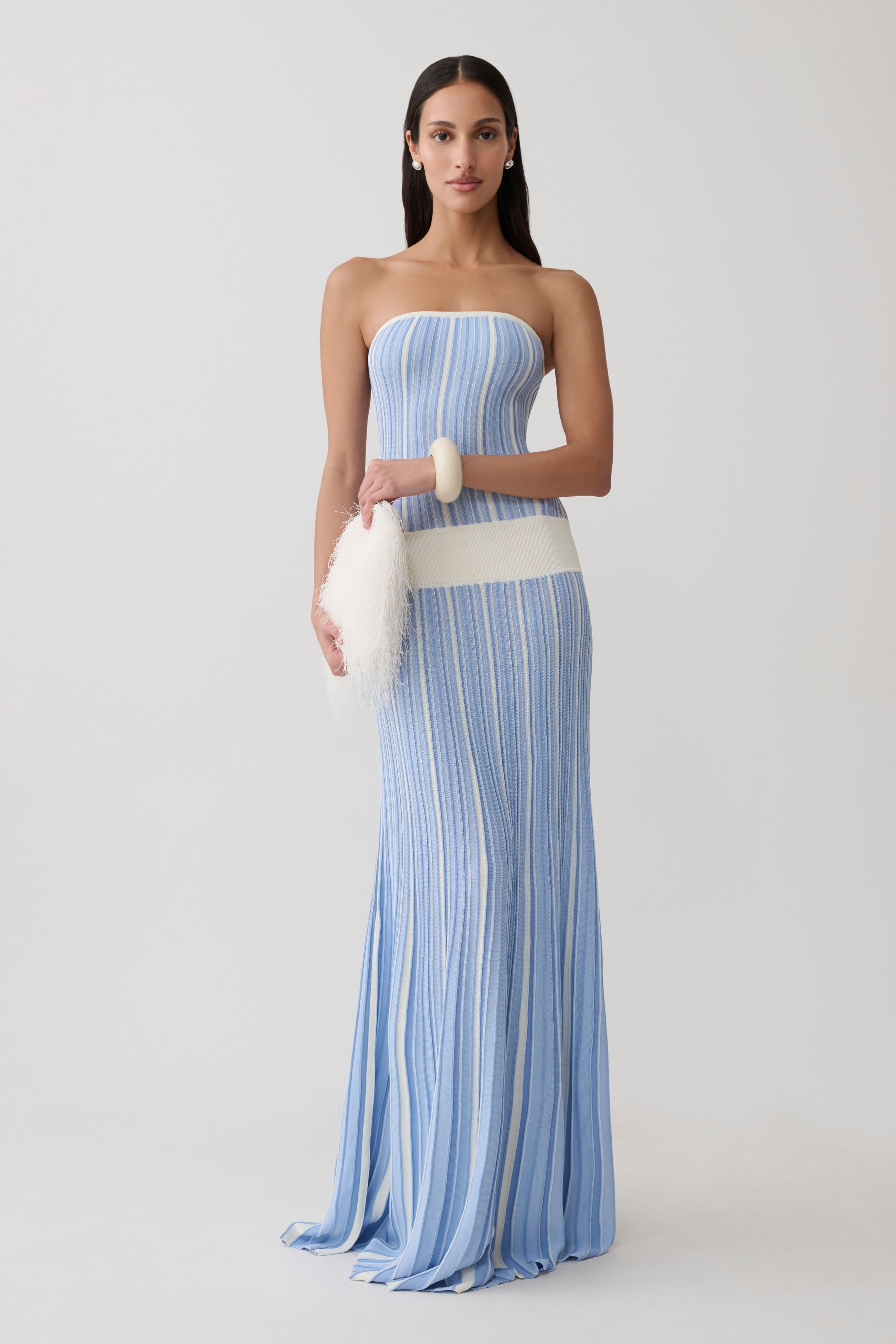 Stripe Maxi Knit Dress - Blue