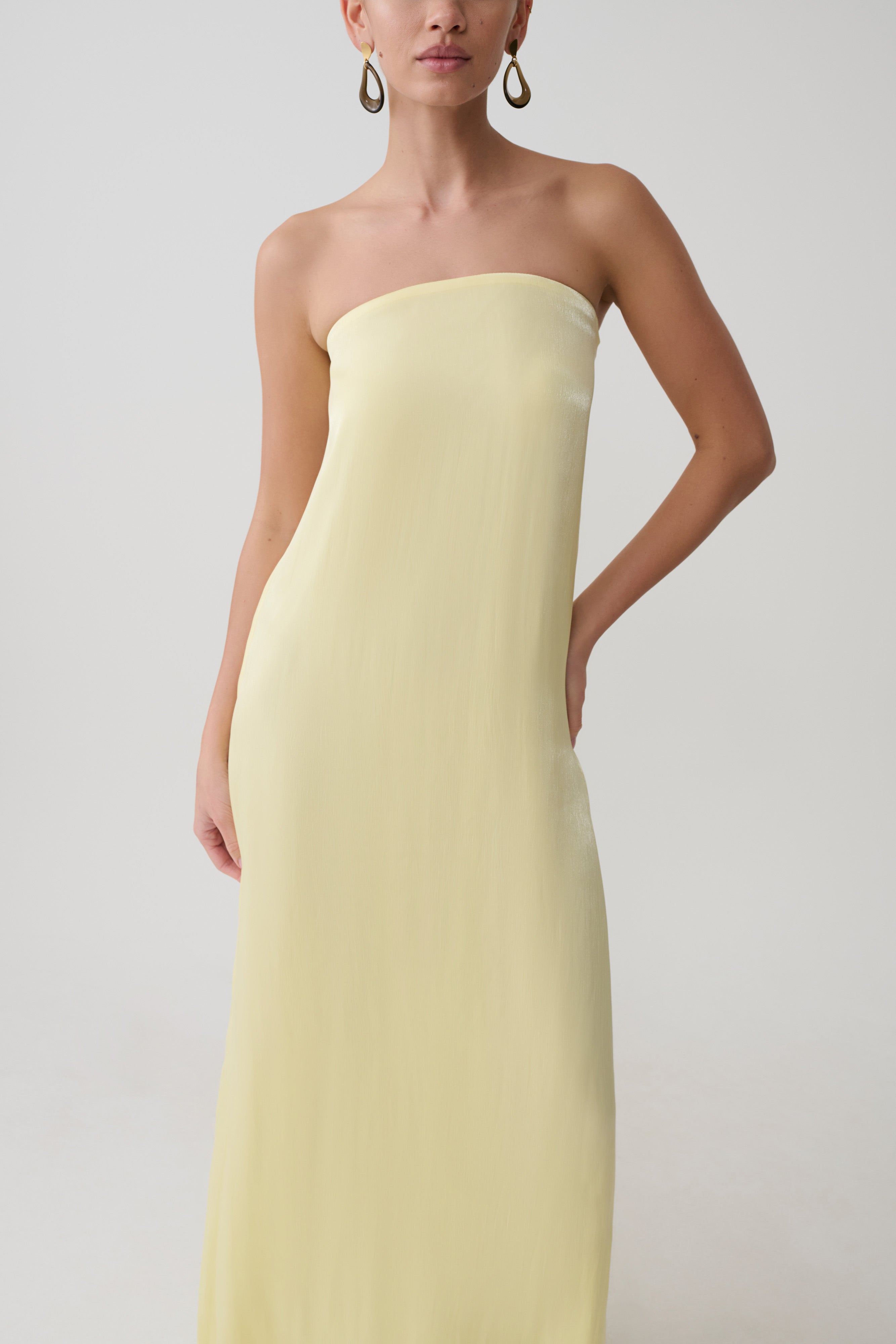 Strapless Maxi Dress - Lemon