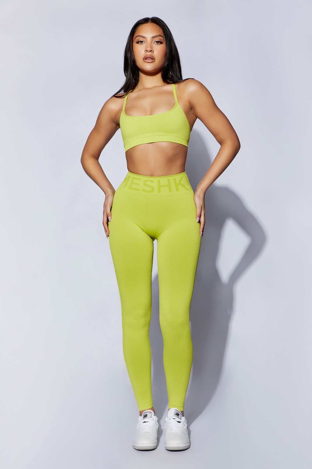 Cross Back Seamless Crop - Lime Green