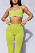 Cross Back Seamless Crop - Lime Green