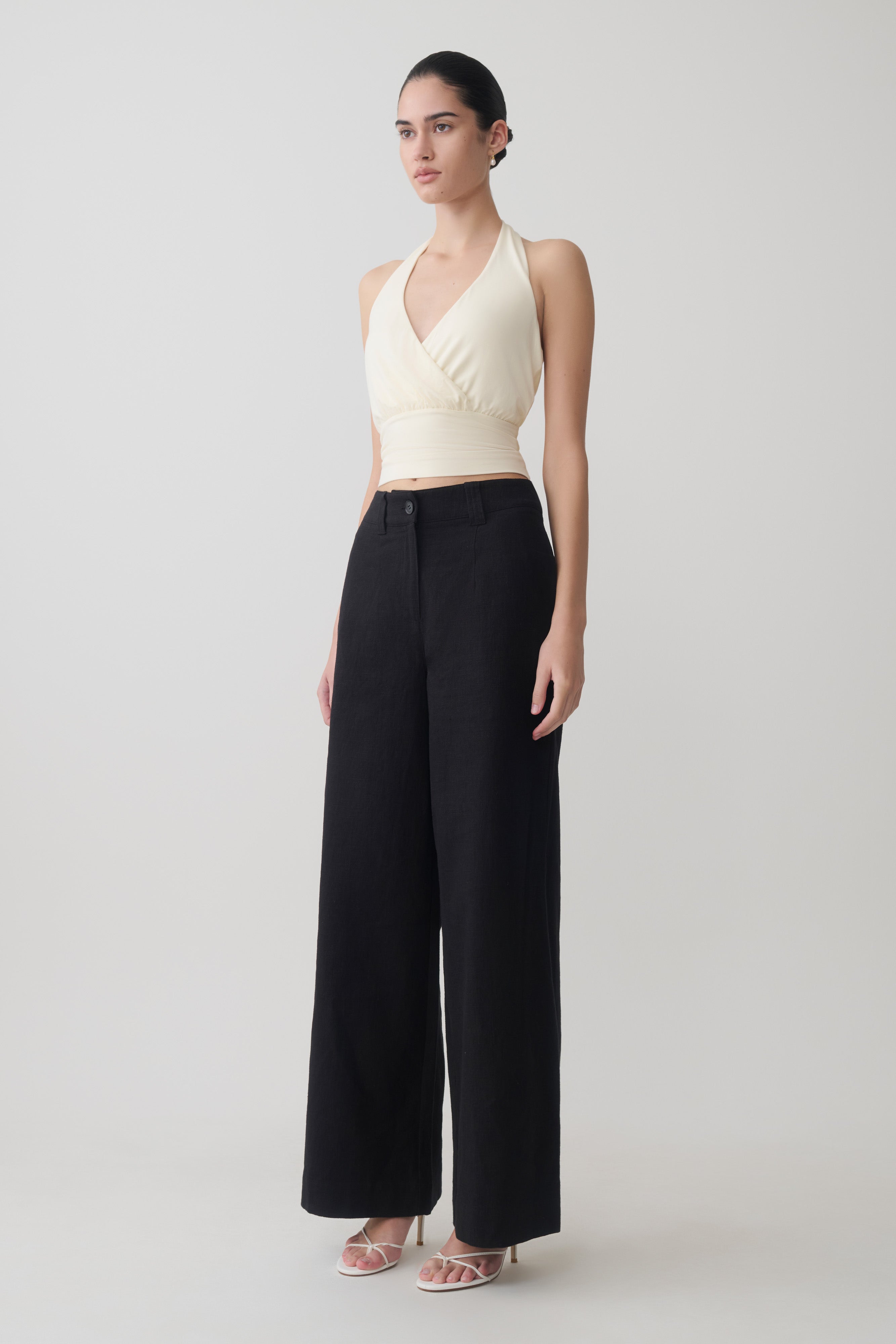 Draped Halter Top - Ivory