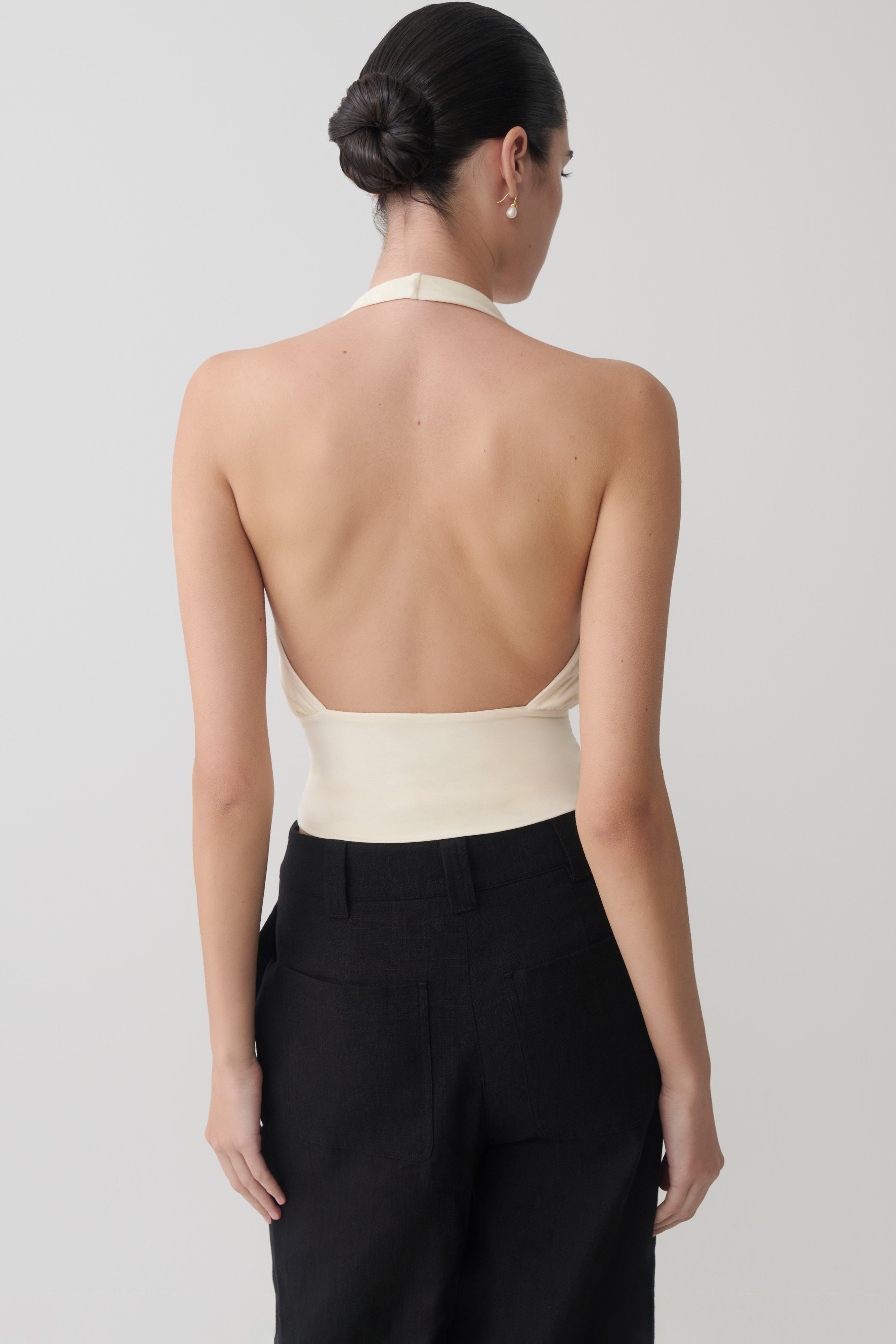 Draped Halter Top - Ivory