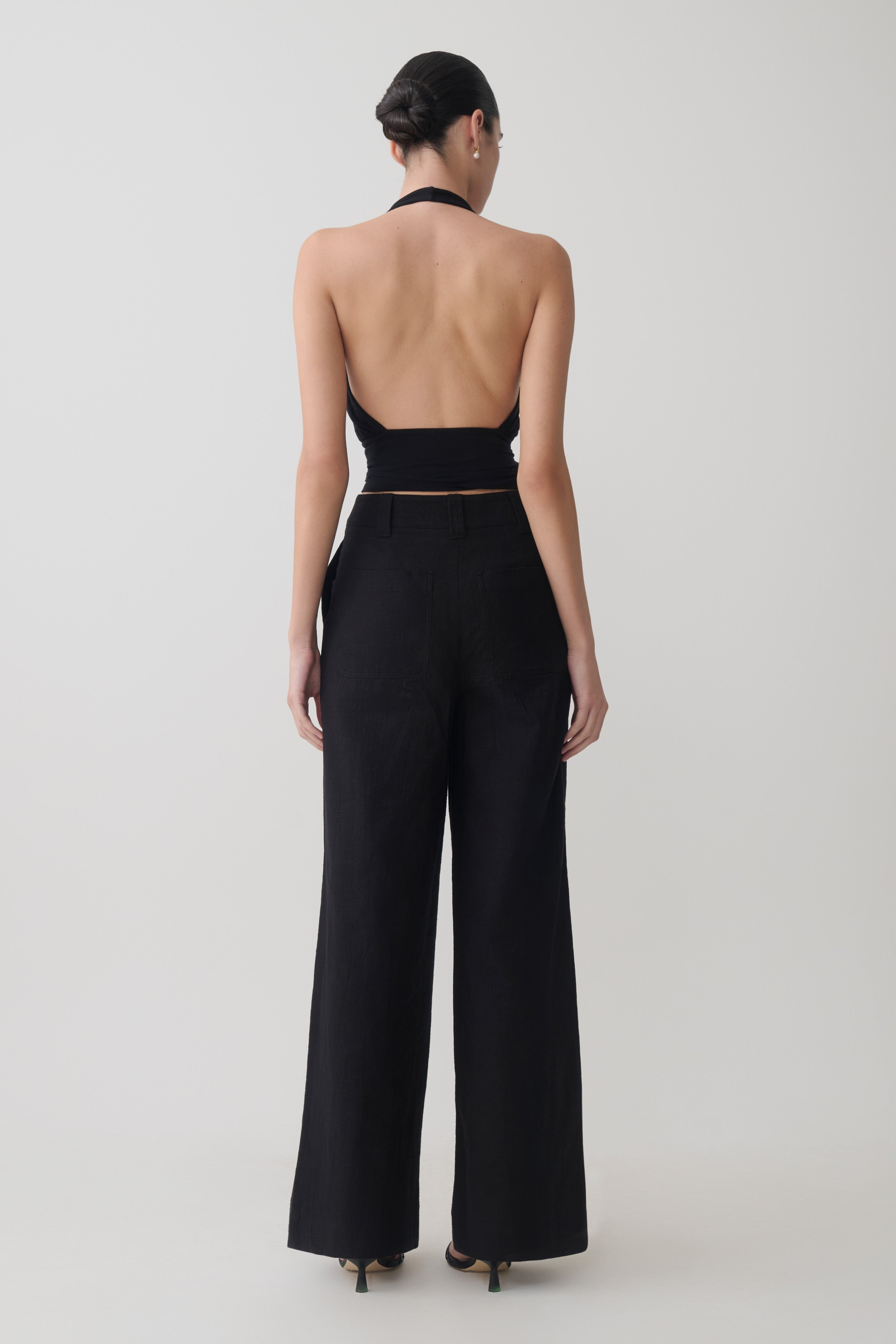 Draped Halter Top - Black