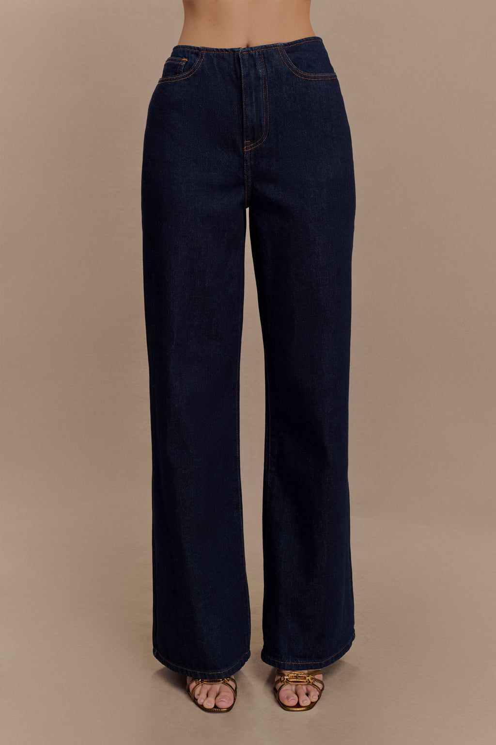 Mid Rise Denim Jeans - Indigo Blue