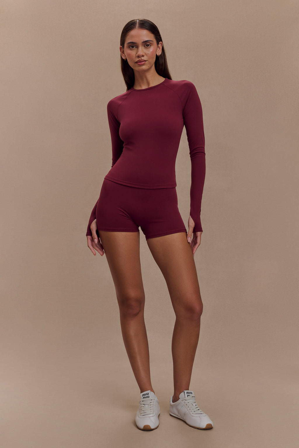 Active Bike Shorts - Burgundy