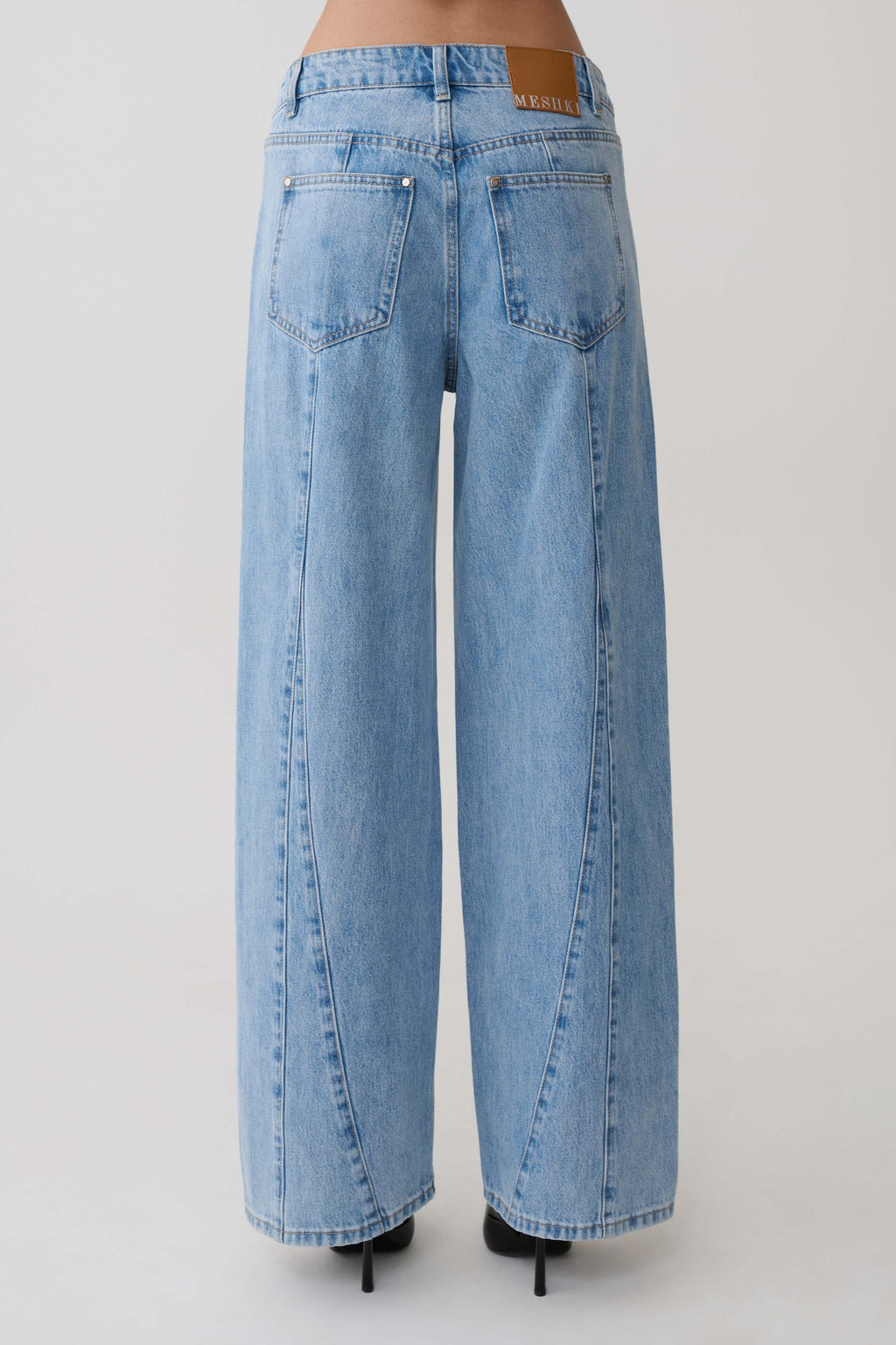 Spijkerjeans met wijde pijpen en normale taille - klassiek blauw