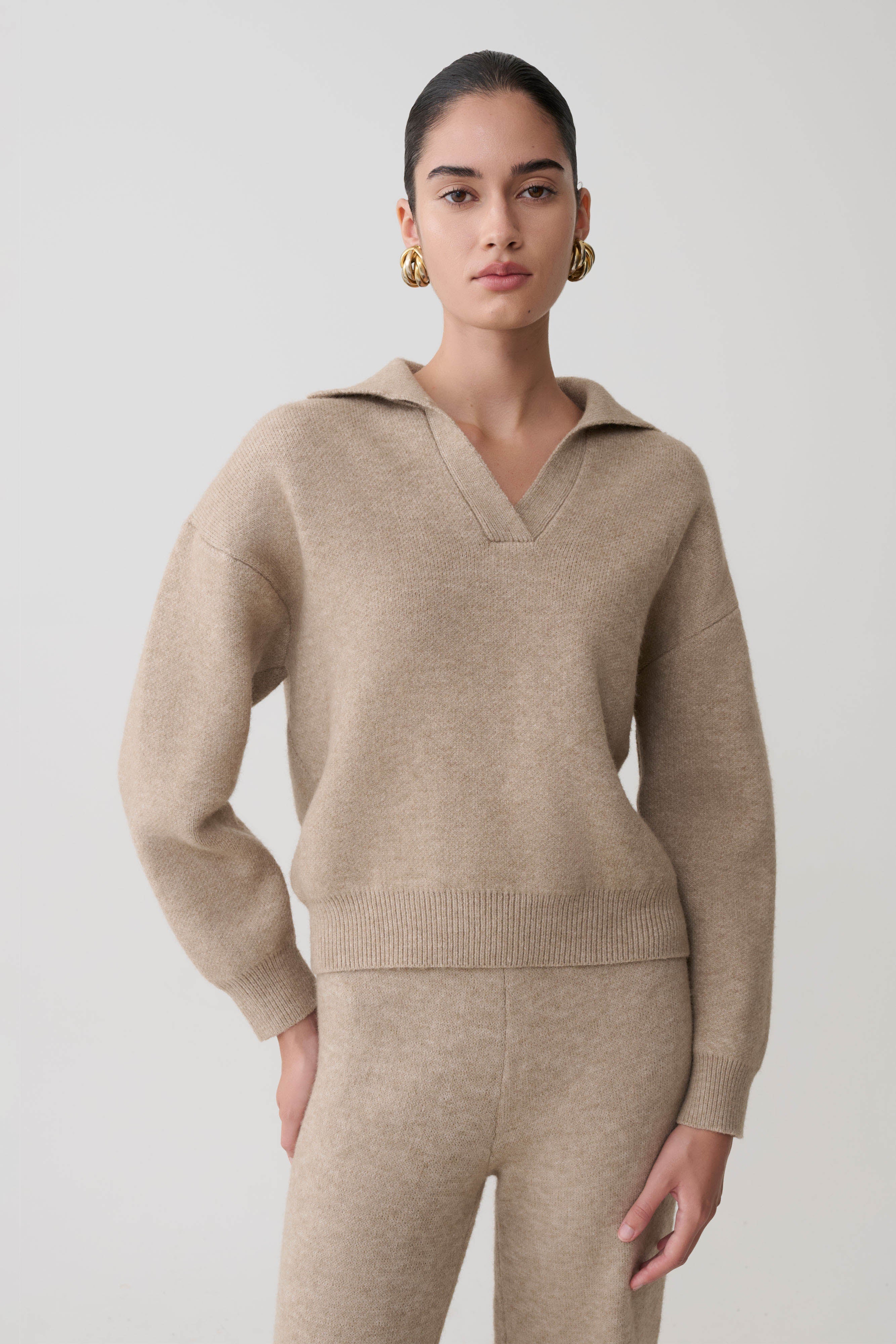 Knit Jumper - Beige Marle