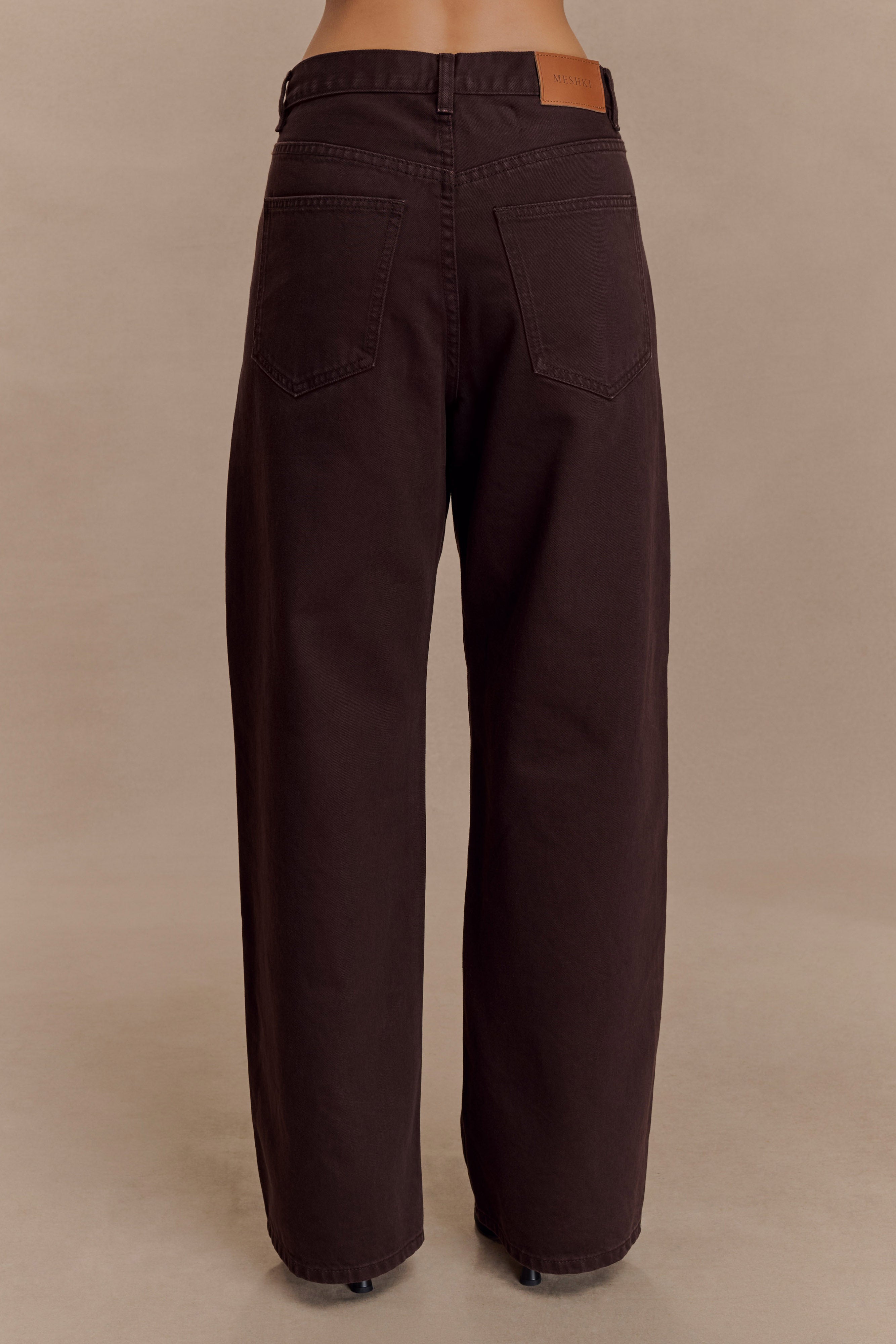 Mid Rise Denim Jeans - Chocolate