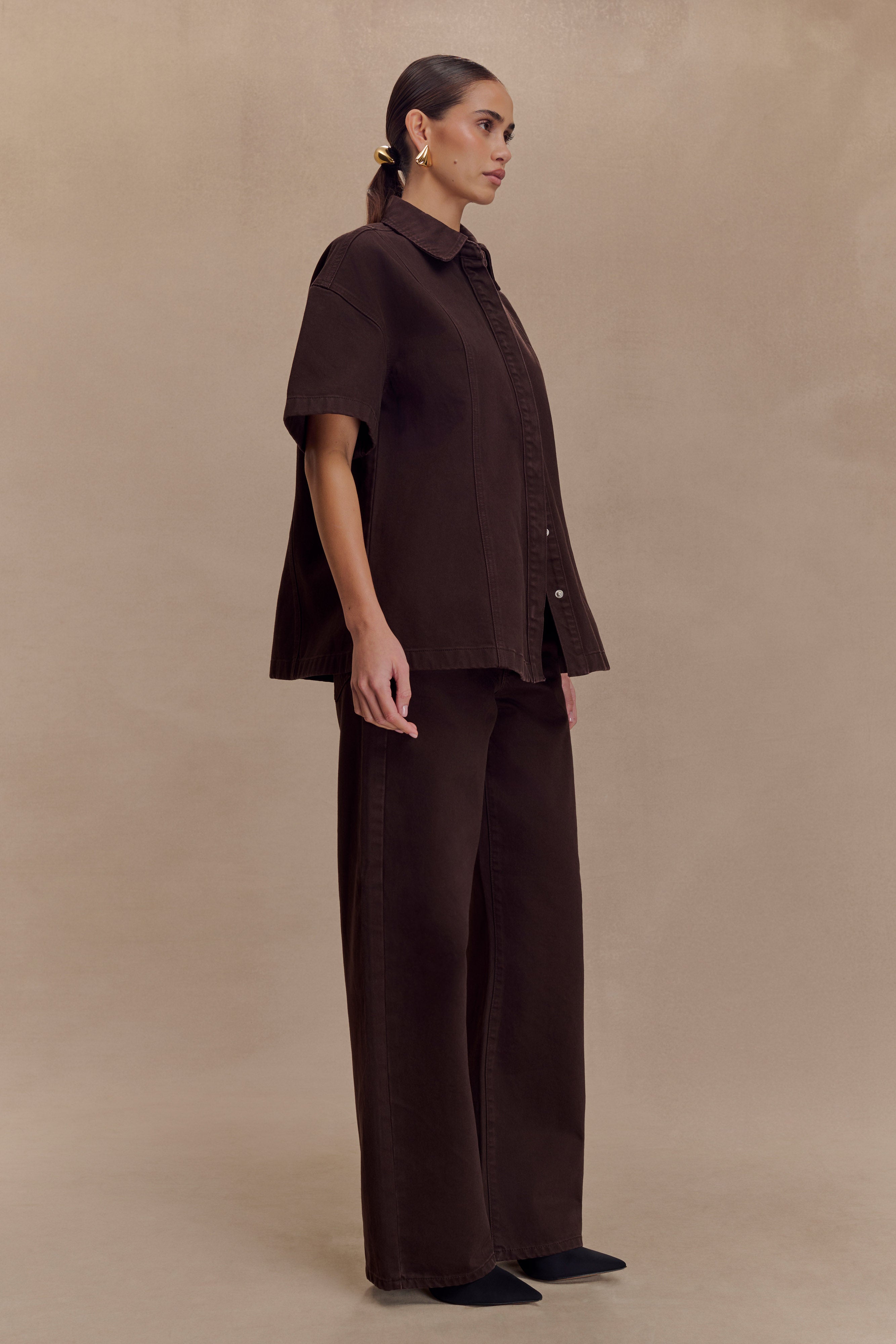 Mid Rise Denim Jeans - Chocolate