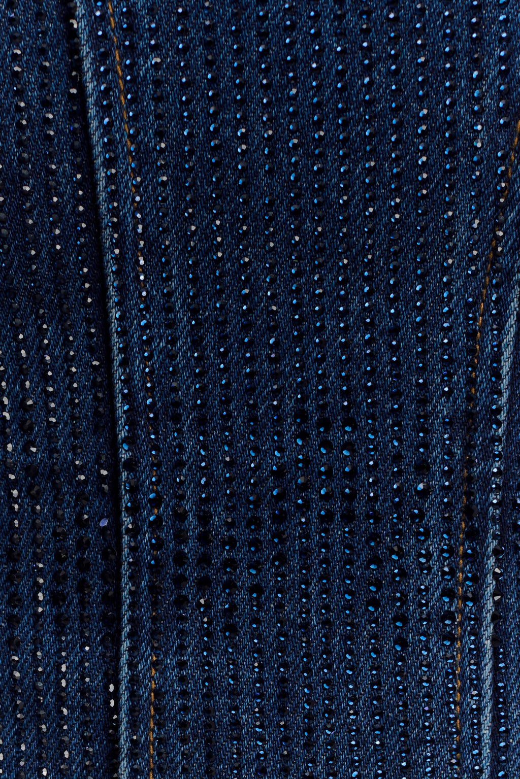 Strapless Diamante Denim Corset - Midnight Blue
