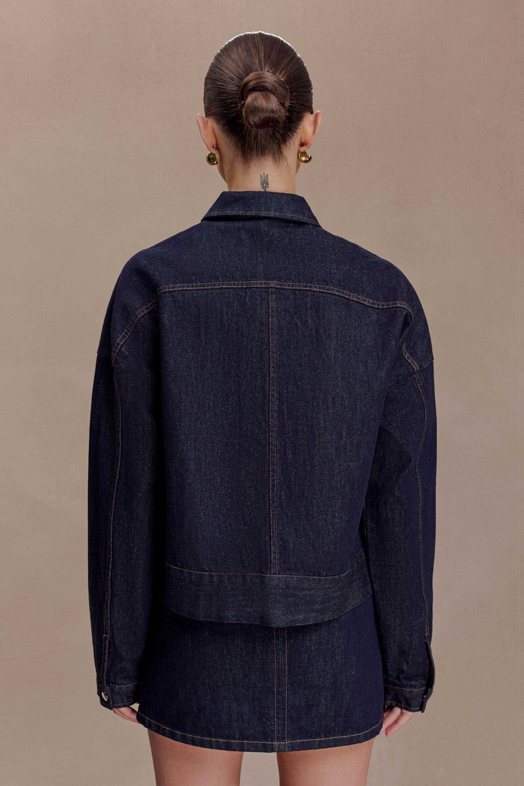 Oversized Jacket Top - Washed Indigo Blue