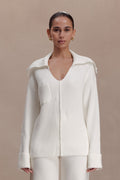 Neck Knit Jumper - Off White