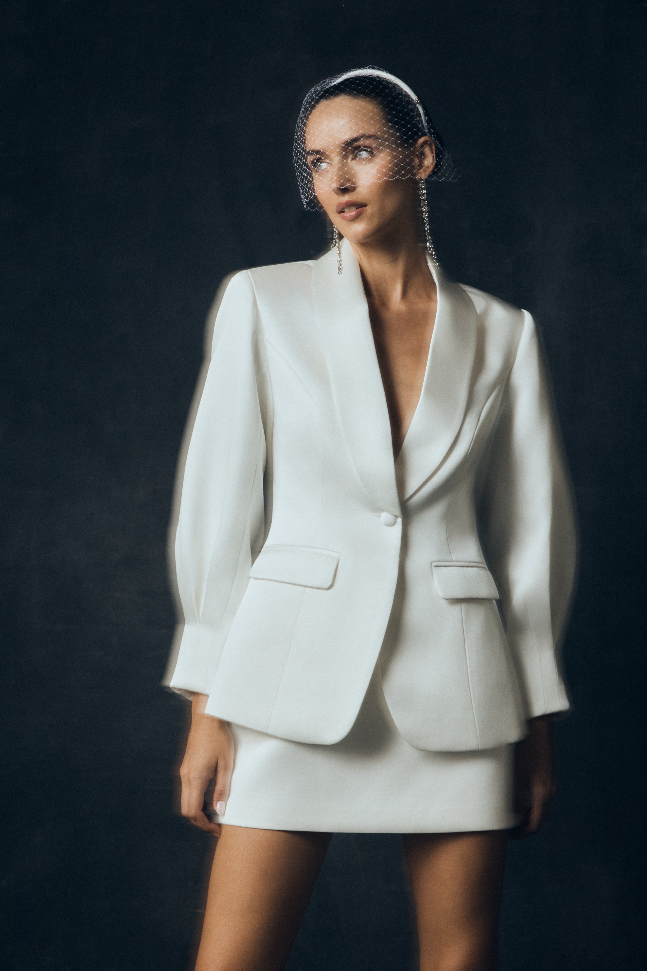 Oversized Satin Blazer - Ivory