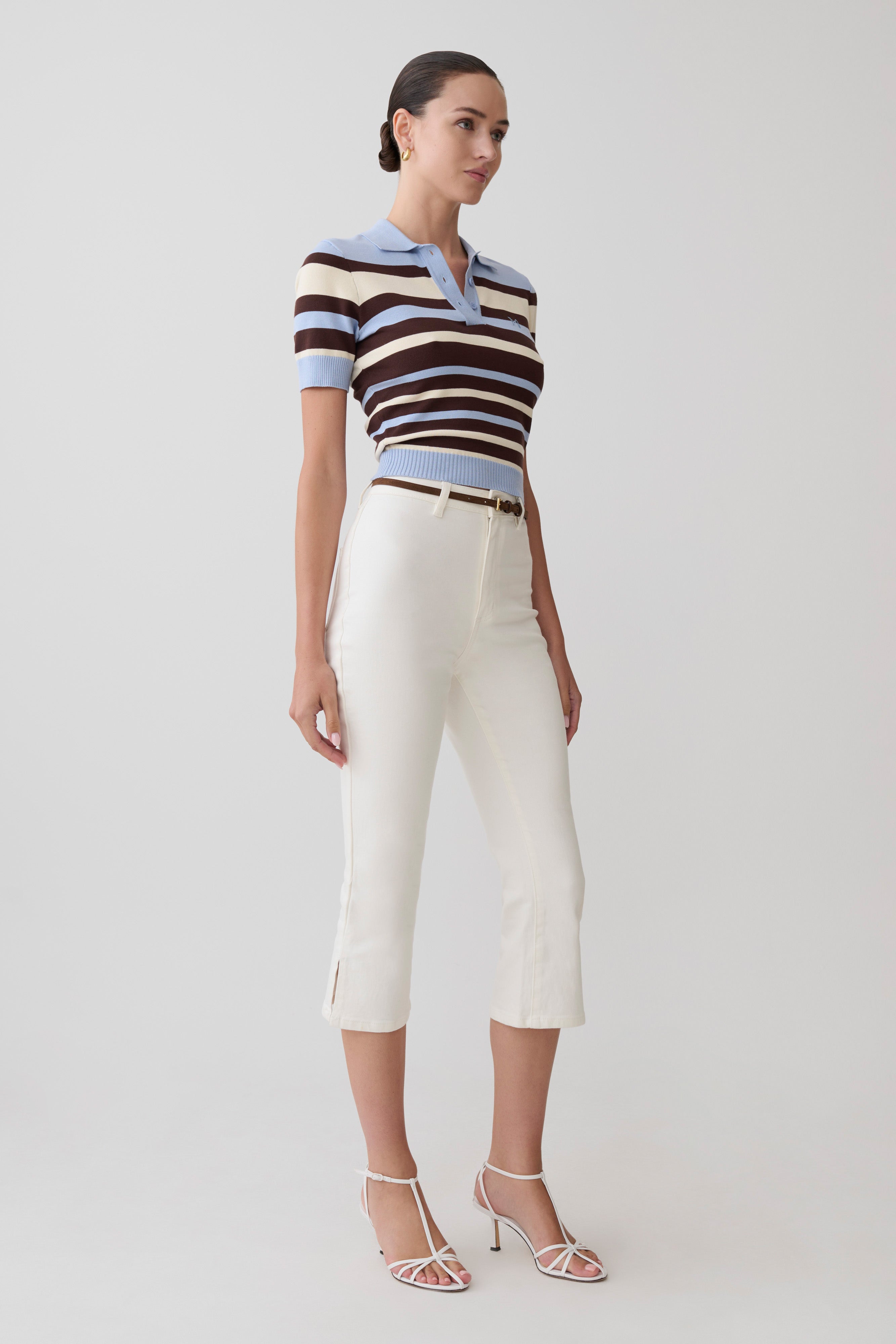 Denim Capris - White