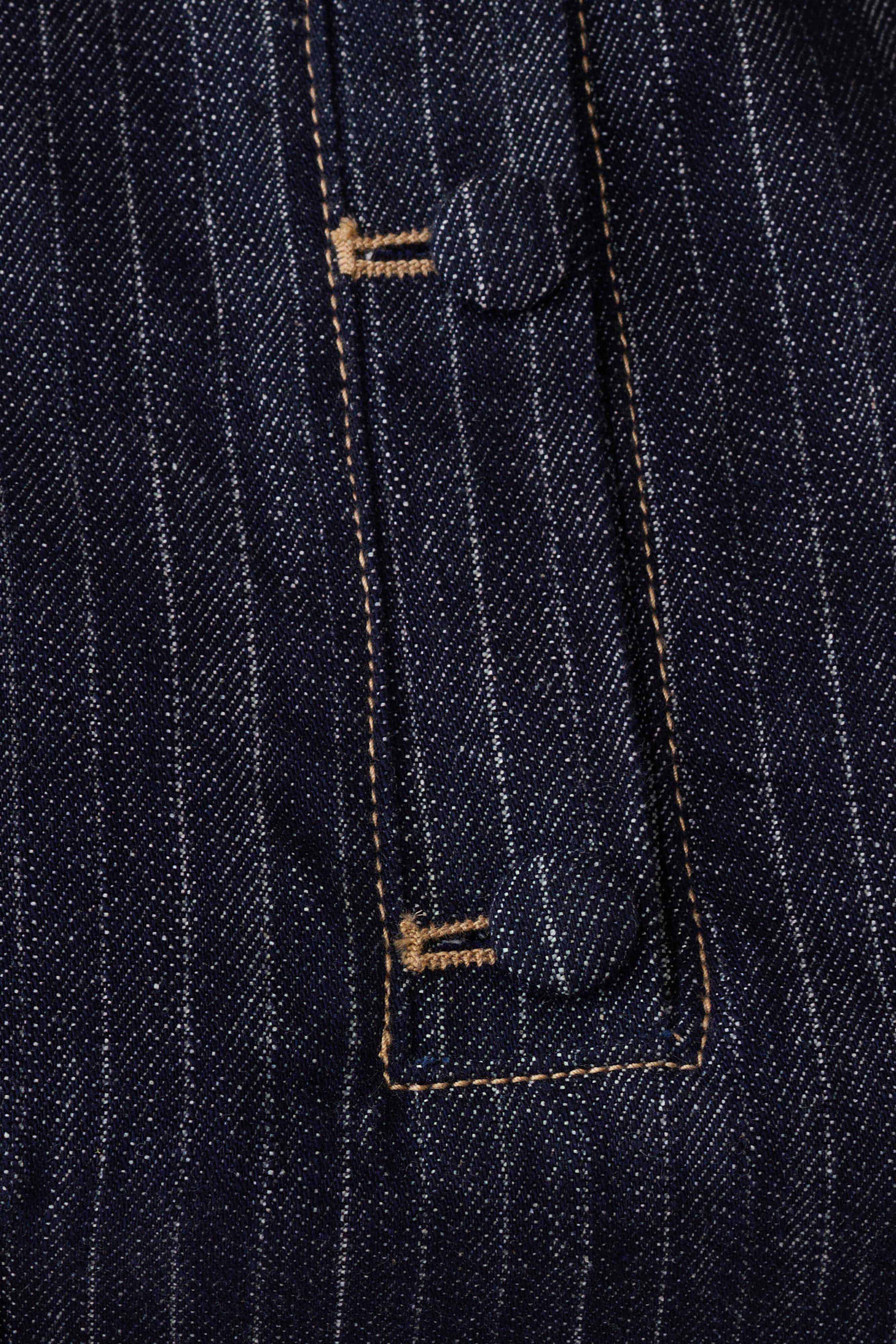 Sleeveless Denim Top - Indigo Pinstripe