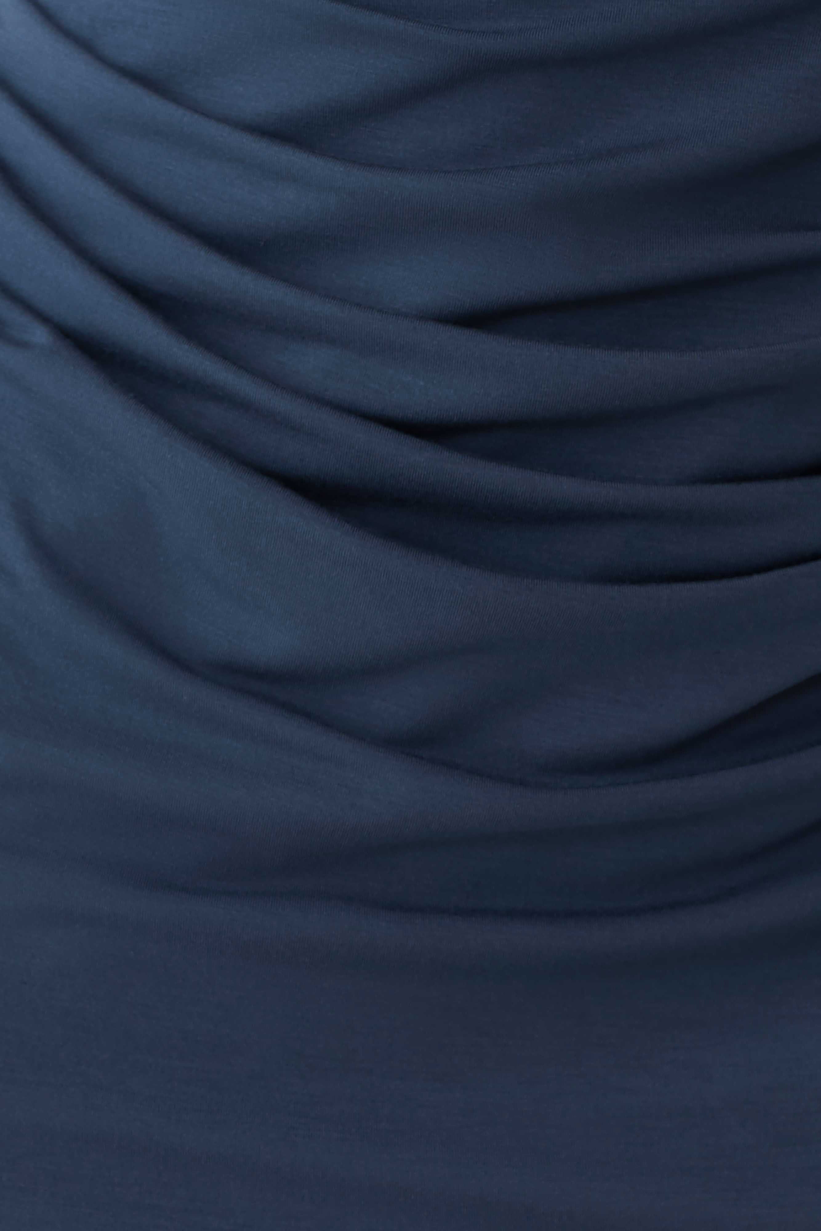 Gathered Jersey Midi Dress - Ink Blue