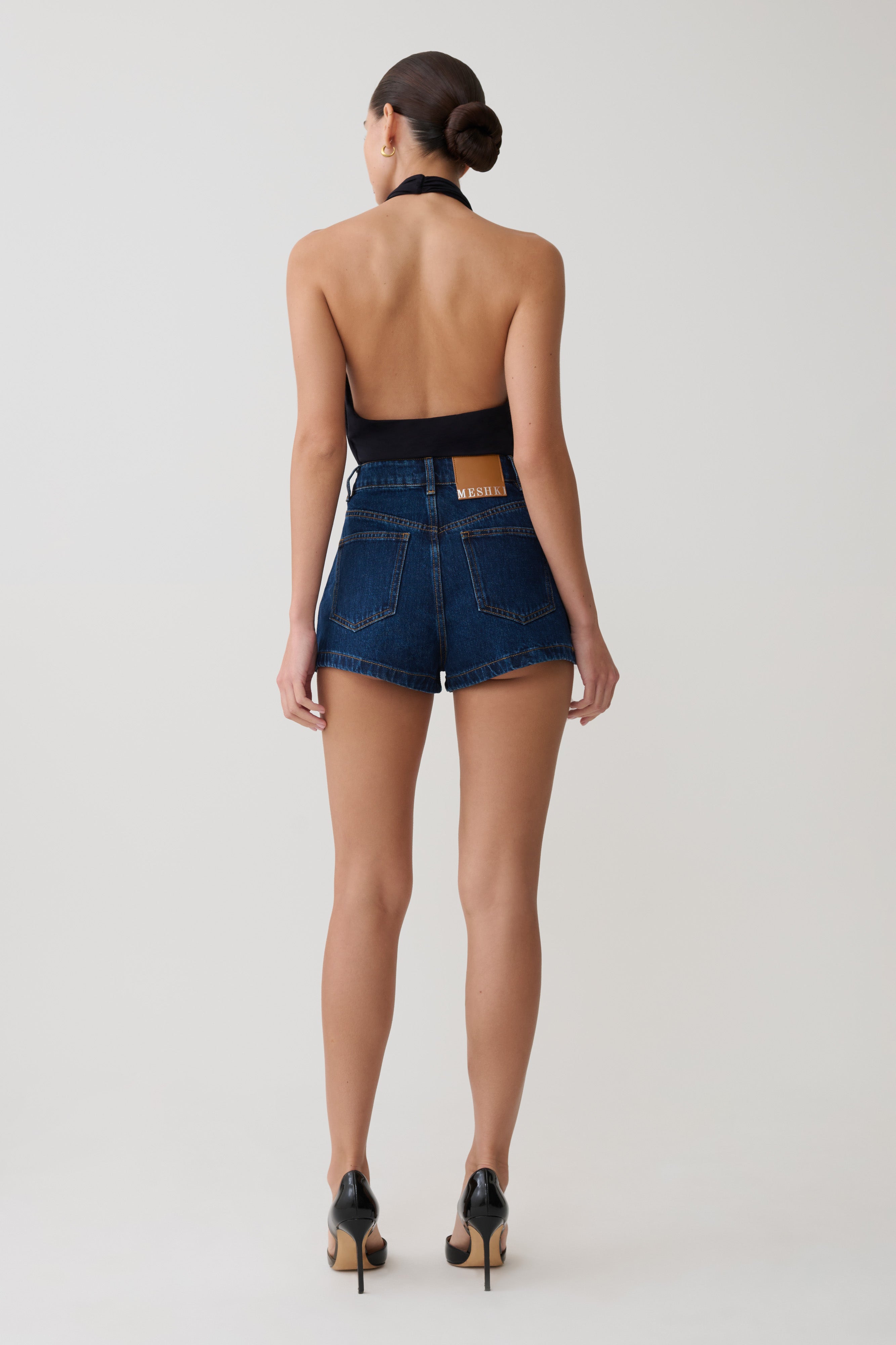 Diamante Denim Shorts - Midnight Blue