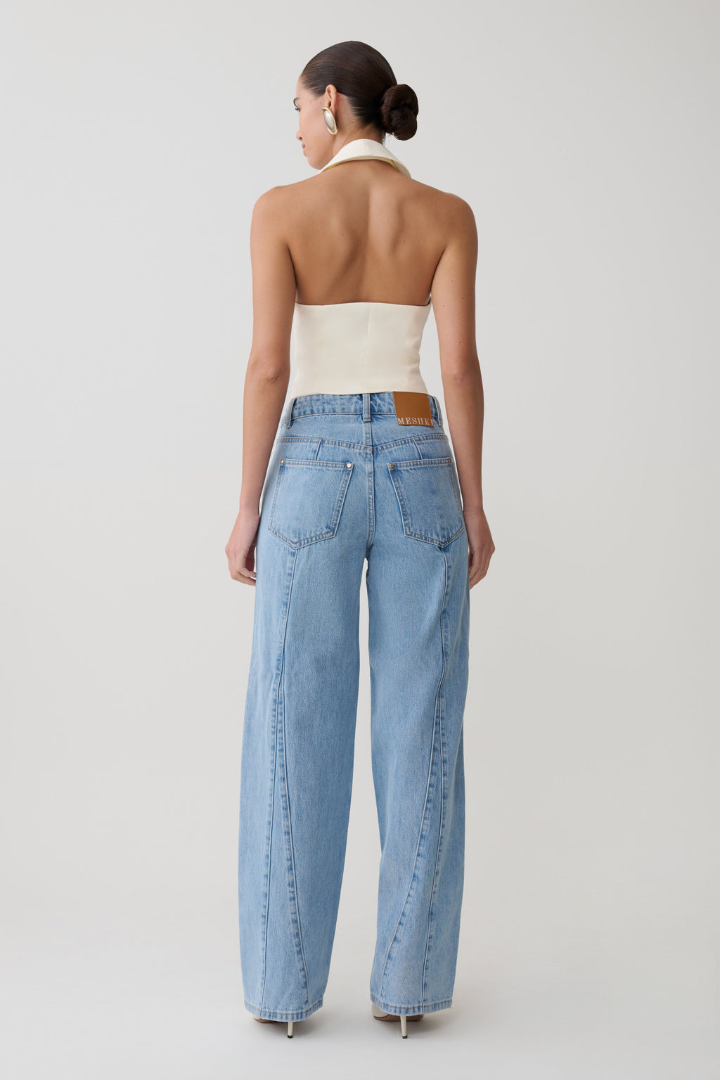 Spijkerjeans met wijde pijpen en normale taille - klassiek blauw