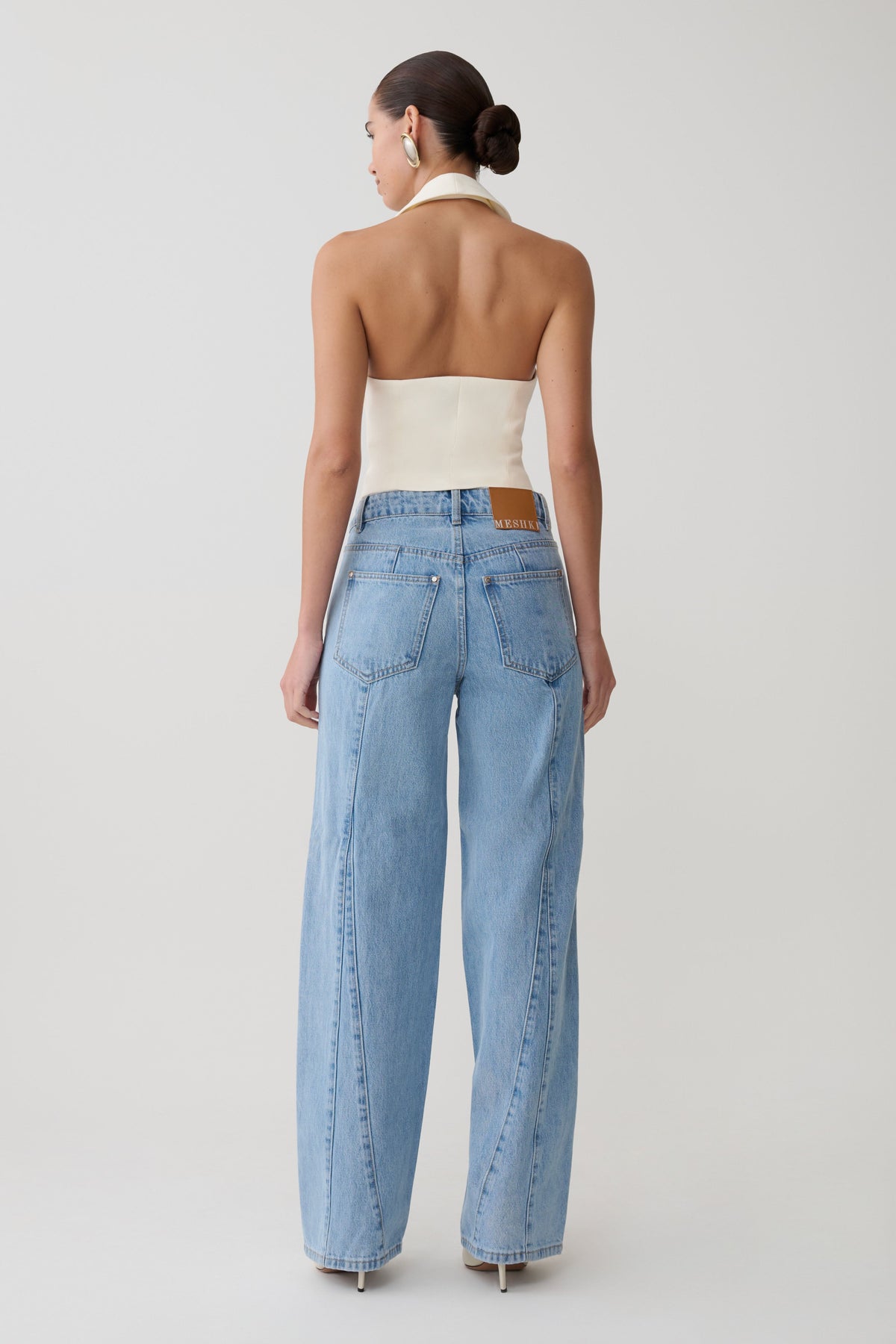Spijkerjeans met wijde pijpen en normale taille - klassiek blauw