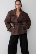 Short Trench Jacket - Chocolate
