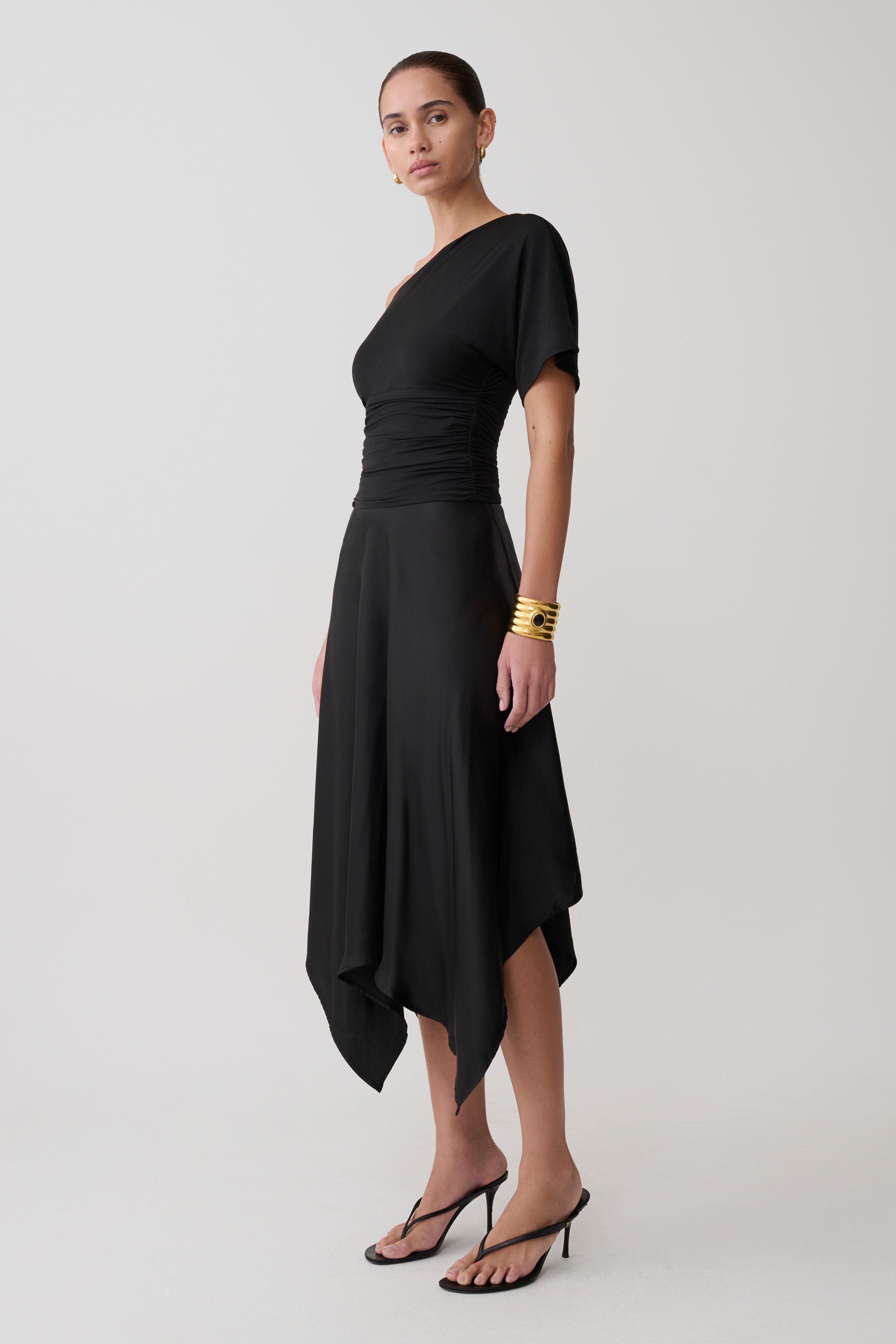 Off Shoulder Slinky Top - Black