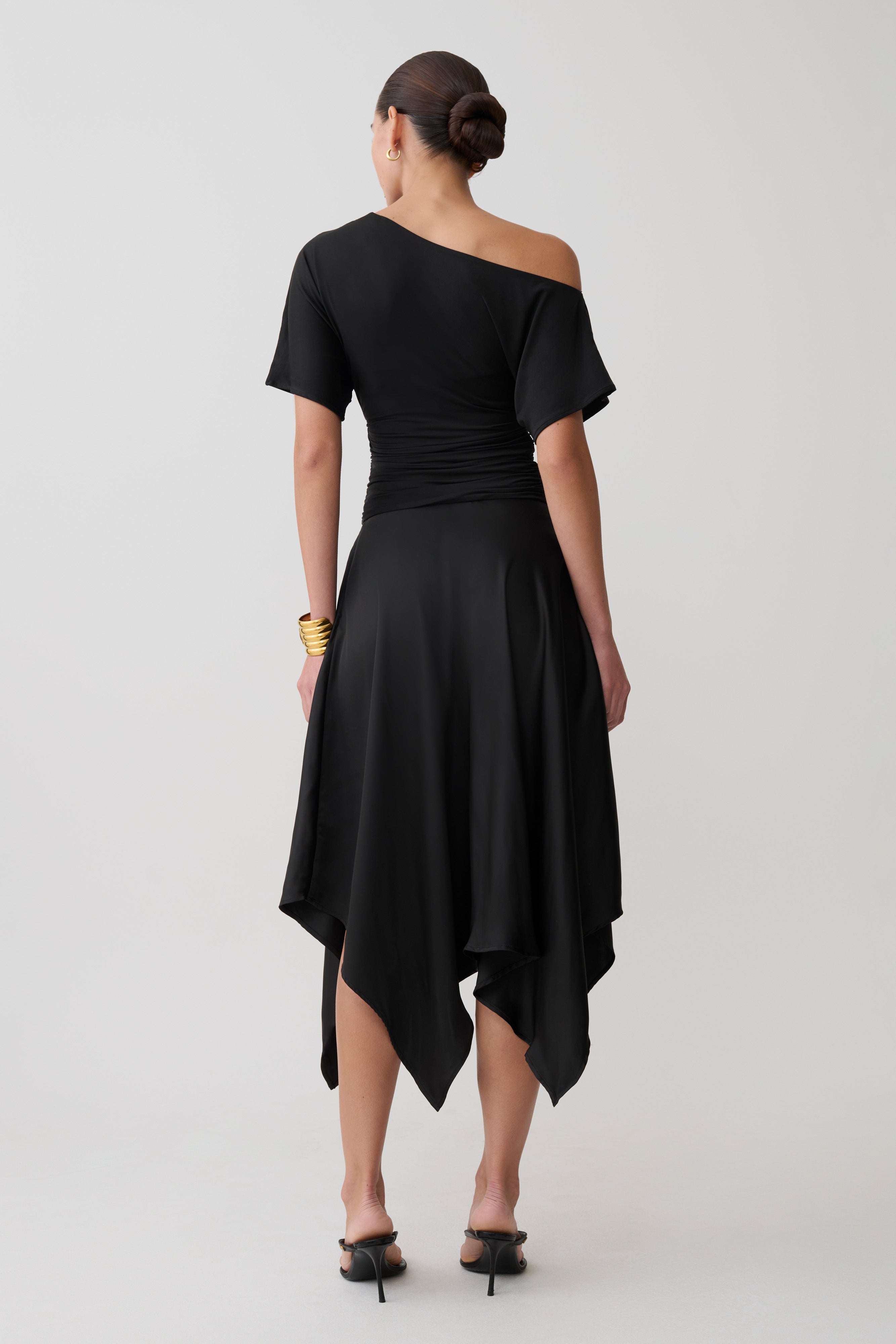 Off Shoulder Slinky Top - Black