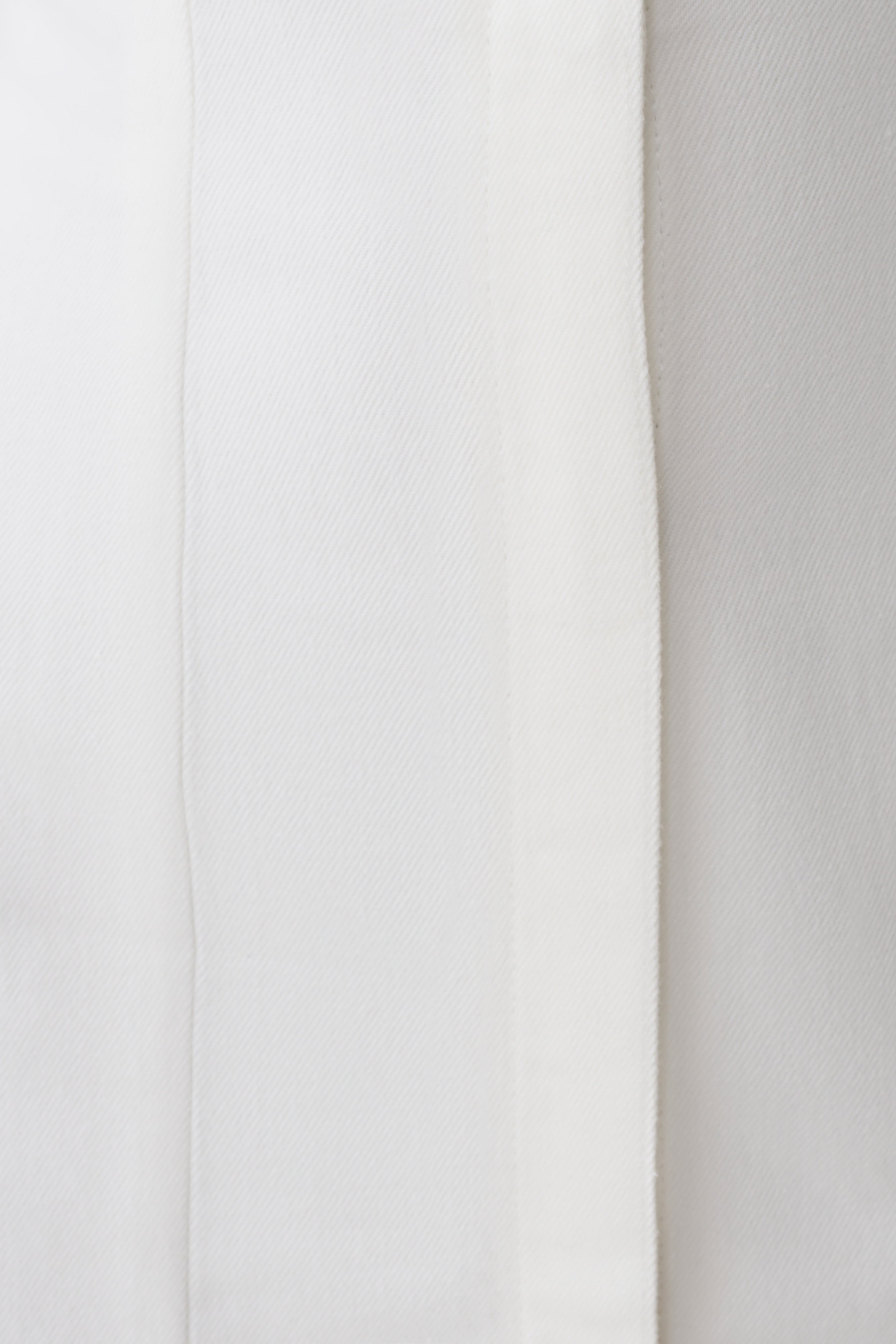 Collared Mini Denim Dress - White