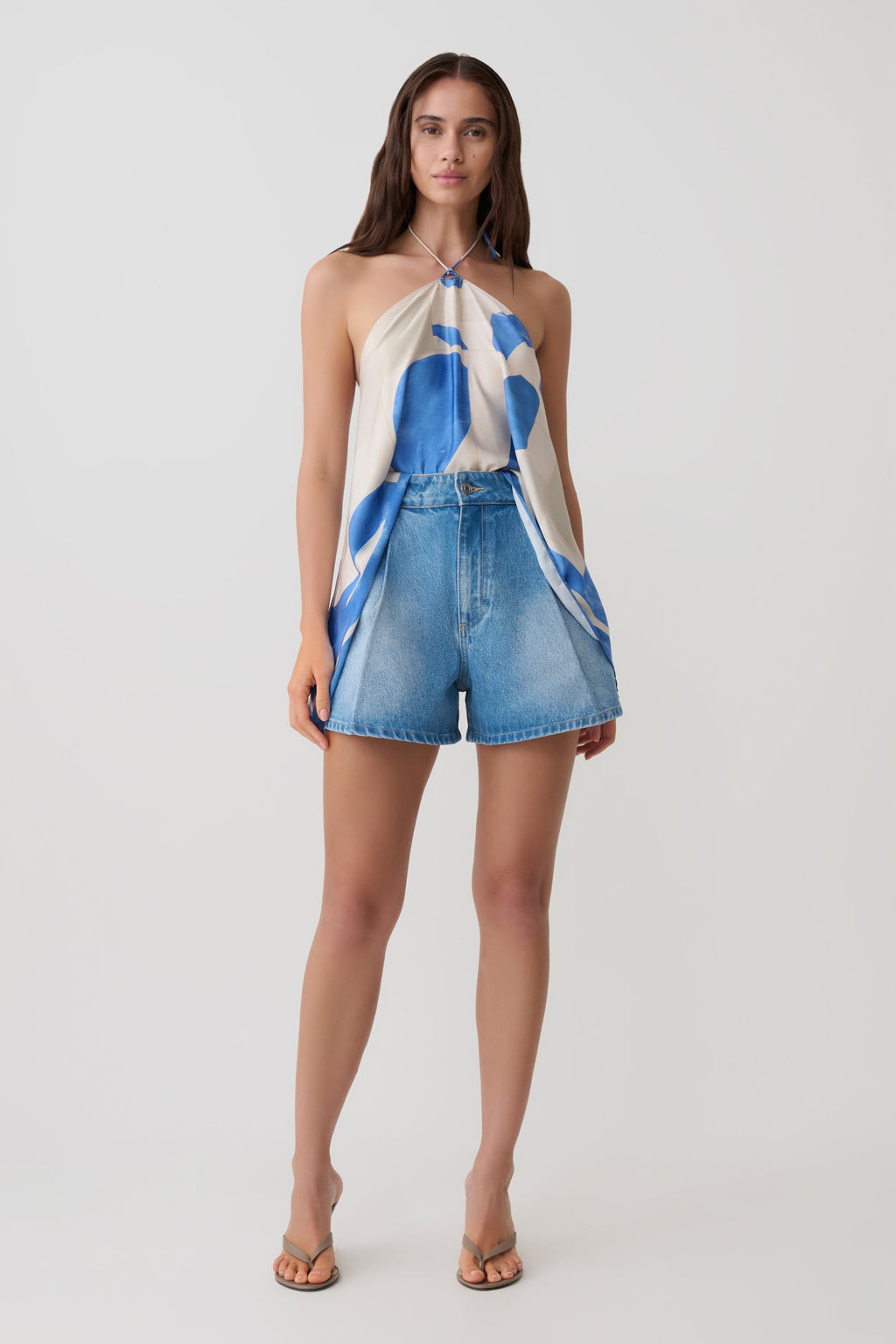 A-Line Denim Shorts - Summer Blue