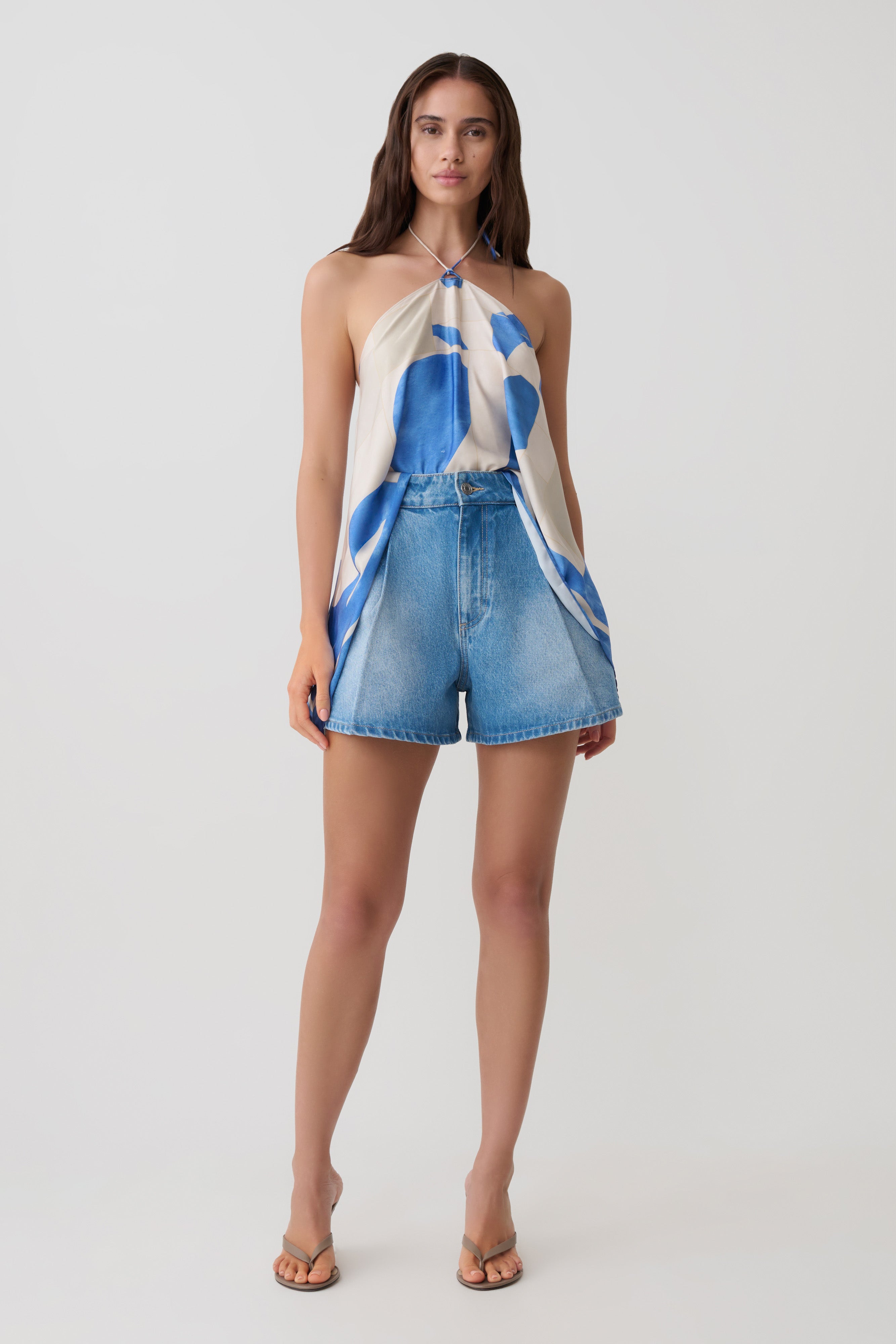 A-Line Denim Shorts - Summer Blue