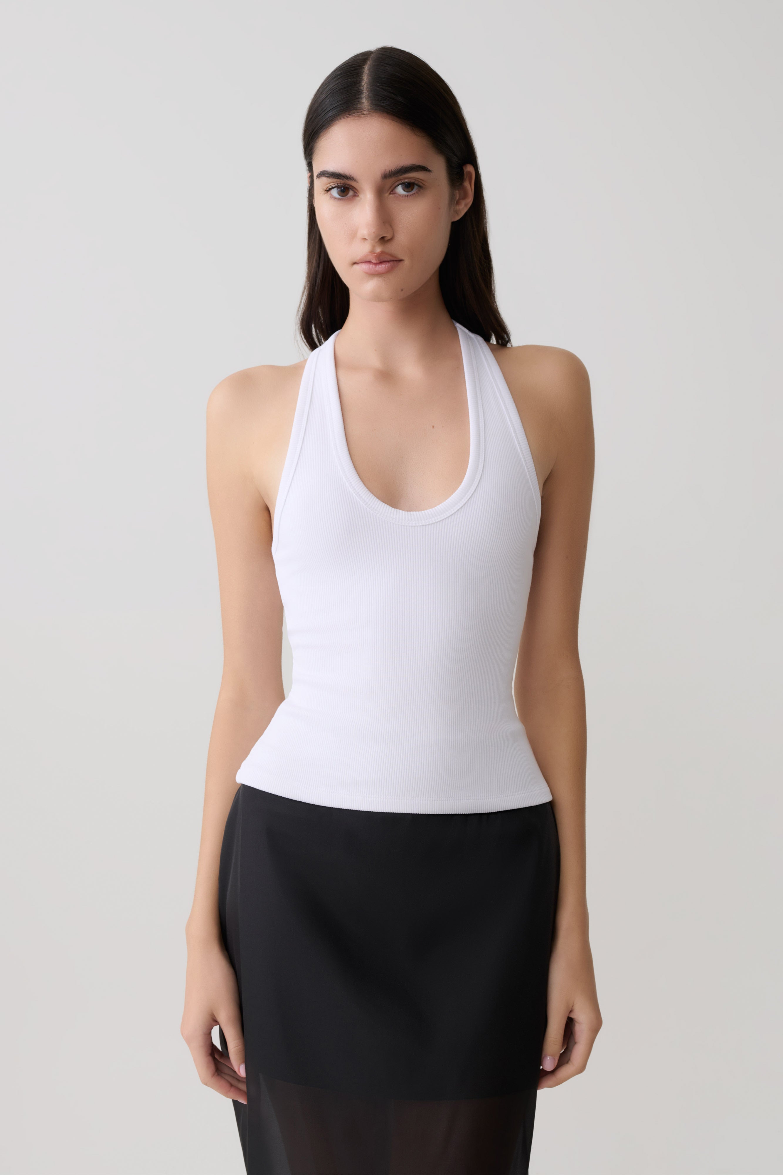 Ribbed Tank - White
