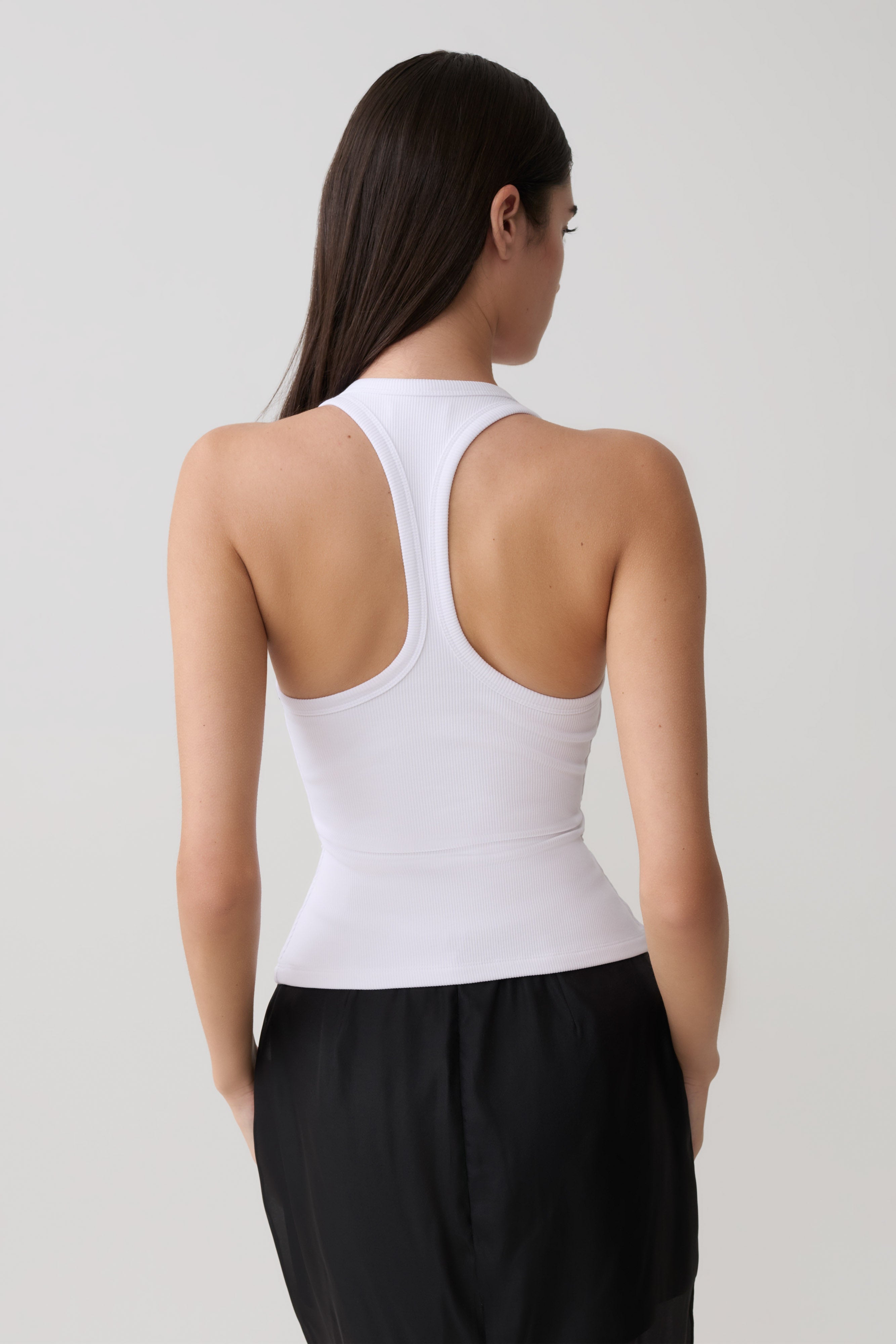 Ribbed Tank - White