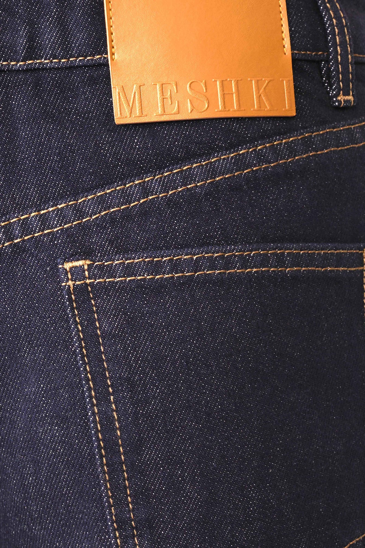 Denimshorts met omgeslagen zoom - Gewassen indigoblauw