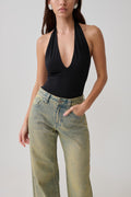 Slinky Halter Bodysuit - Black