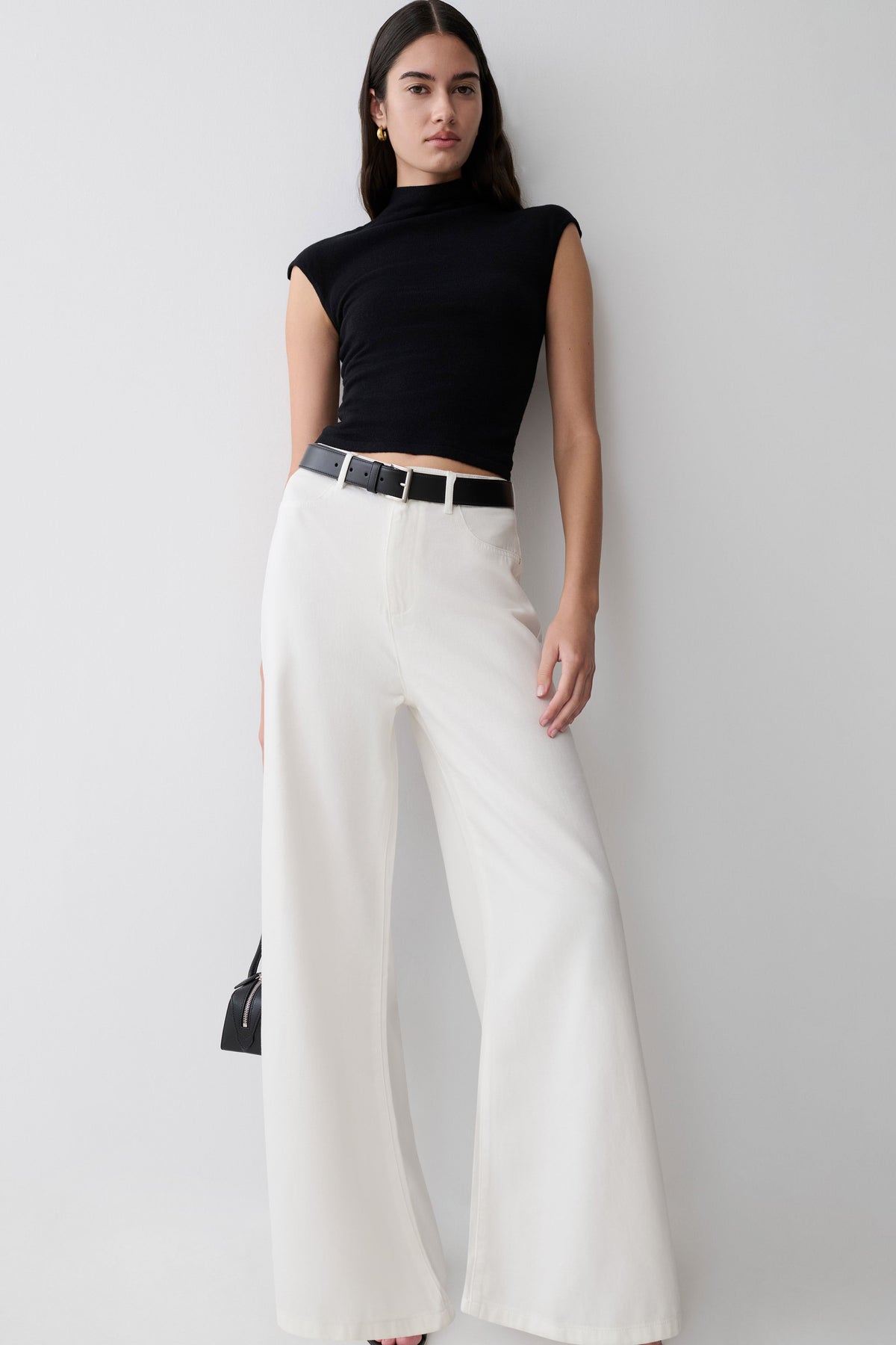 Jeans met wijde pijpen - Wit